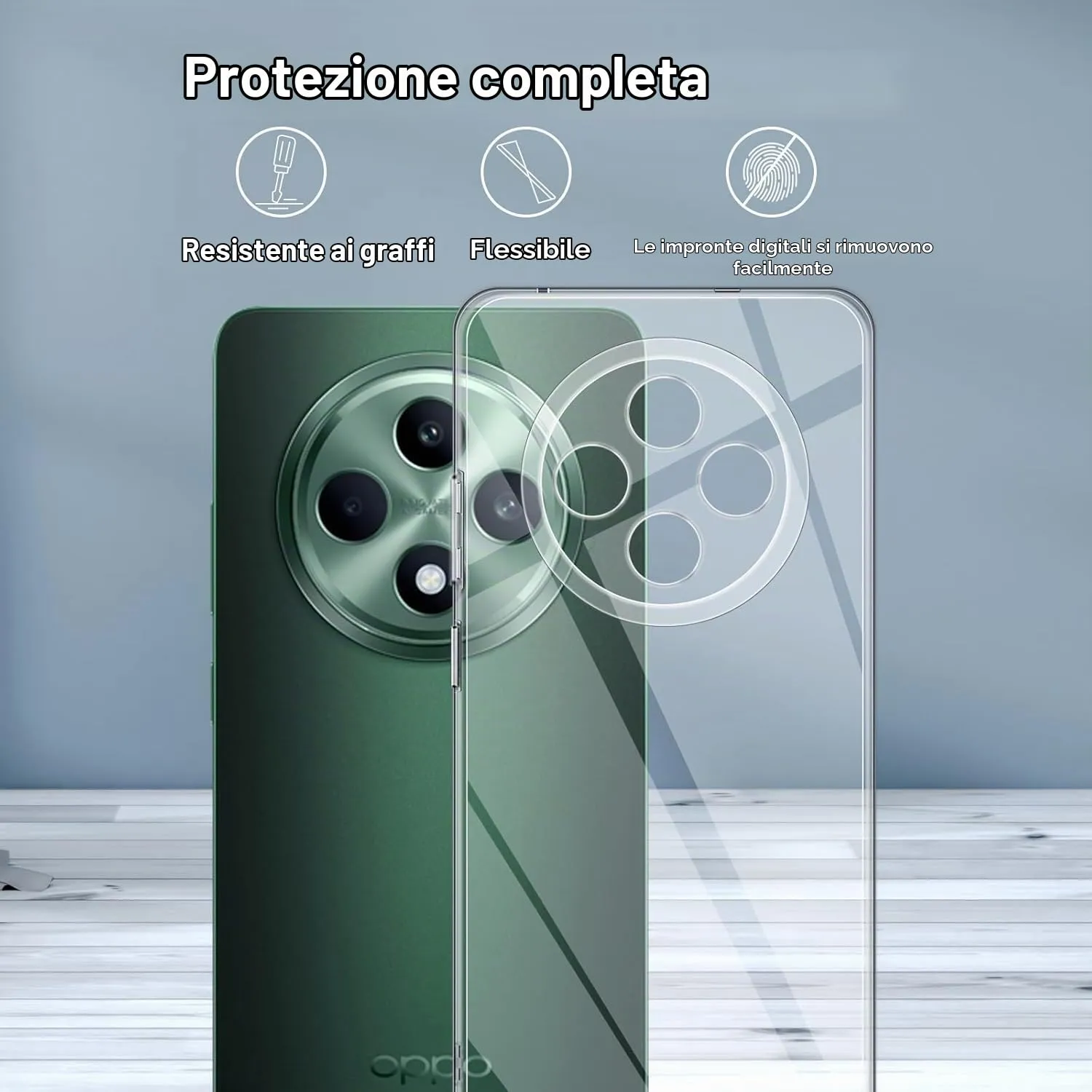 Captor Cover for Oppo Reno 12F / 12 FS 4G 5G, Transparent Soft Silicone Case - immagine 4