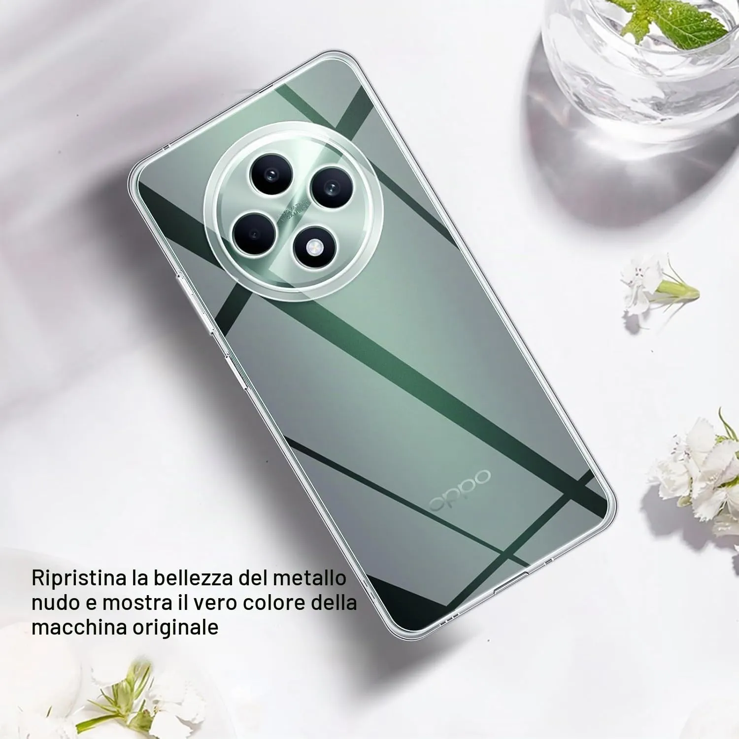 Captor Cover for Oppo Reno 12F / 12 FS 4G 5G, Transparent Soft Silicone Case - immagine 5