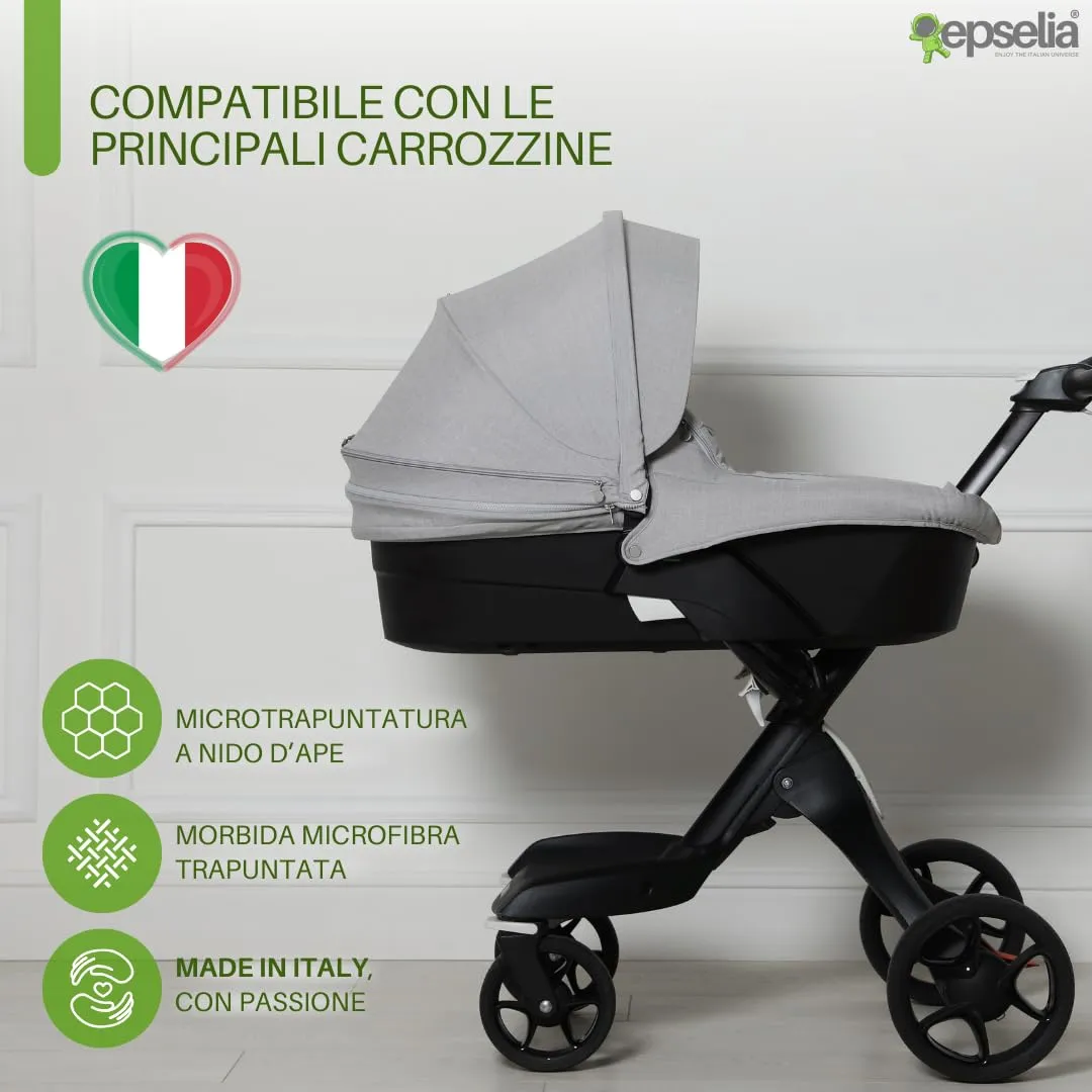 Epselia Materassino per Carrozzina Navicella con Guanciale, Certificazione EN16890:2017, Traspirante e Antiacaro, Certipur Oeko-Tex - immagine 3