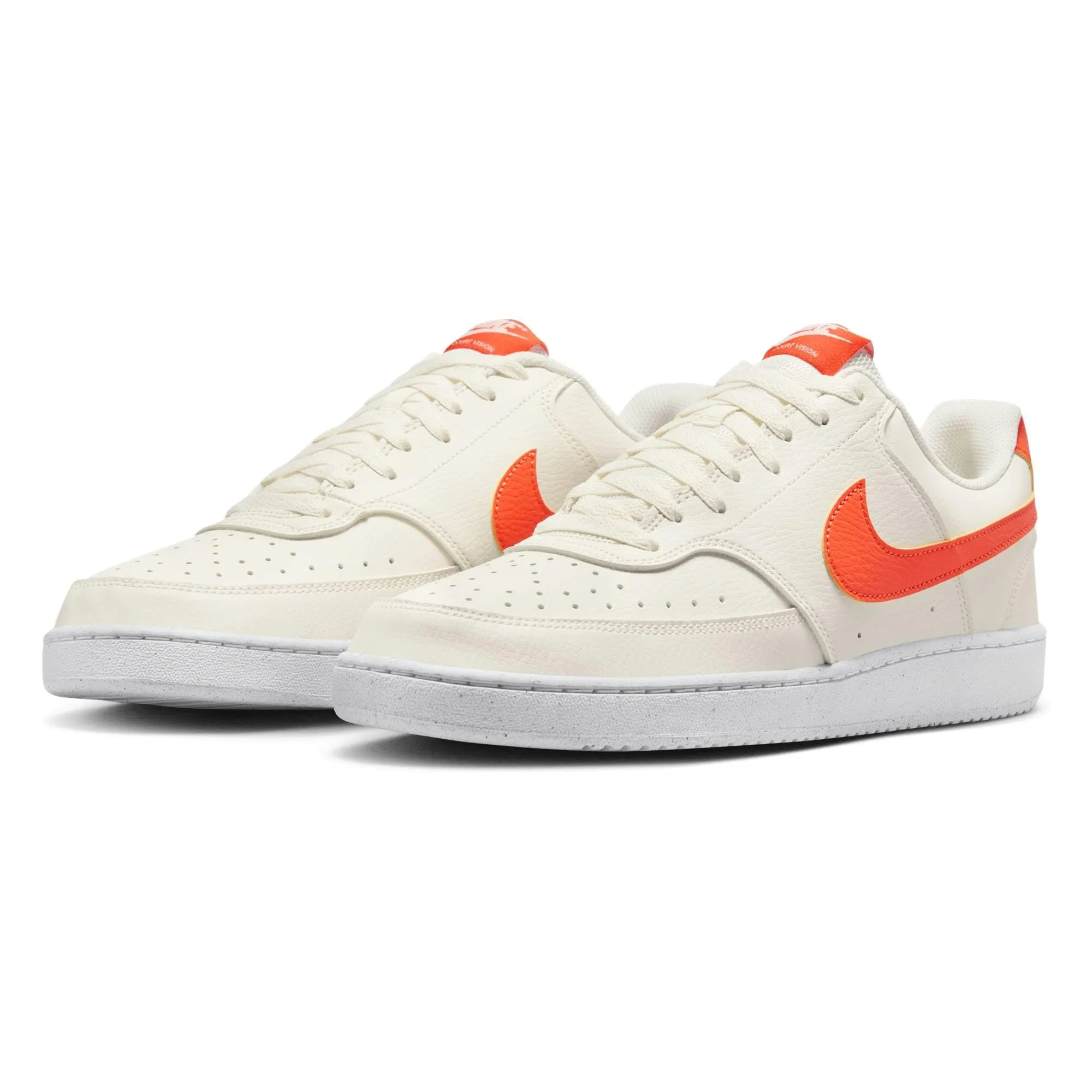 Nike Court Vision Low Next Nature DH2987-115 Sail/White/Safety Orange Taglia 44 EU - immagine 3