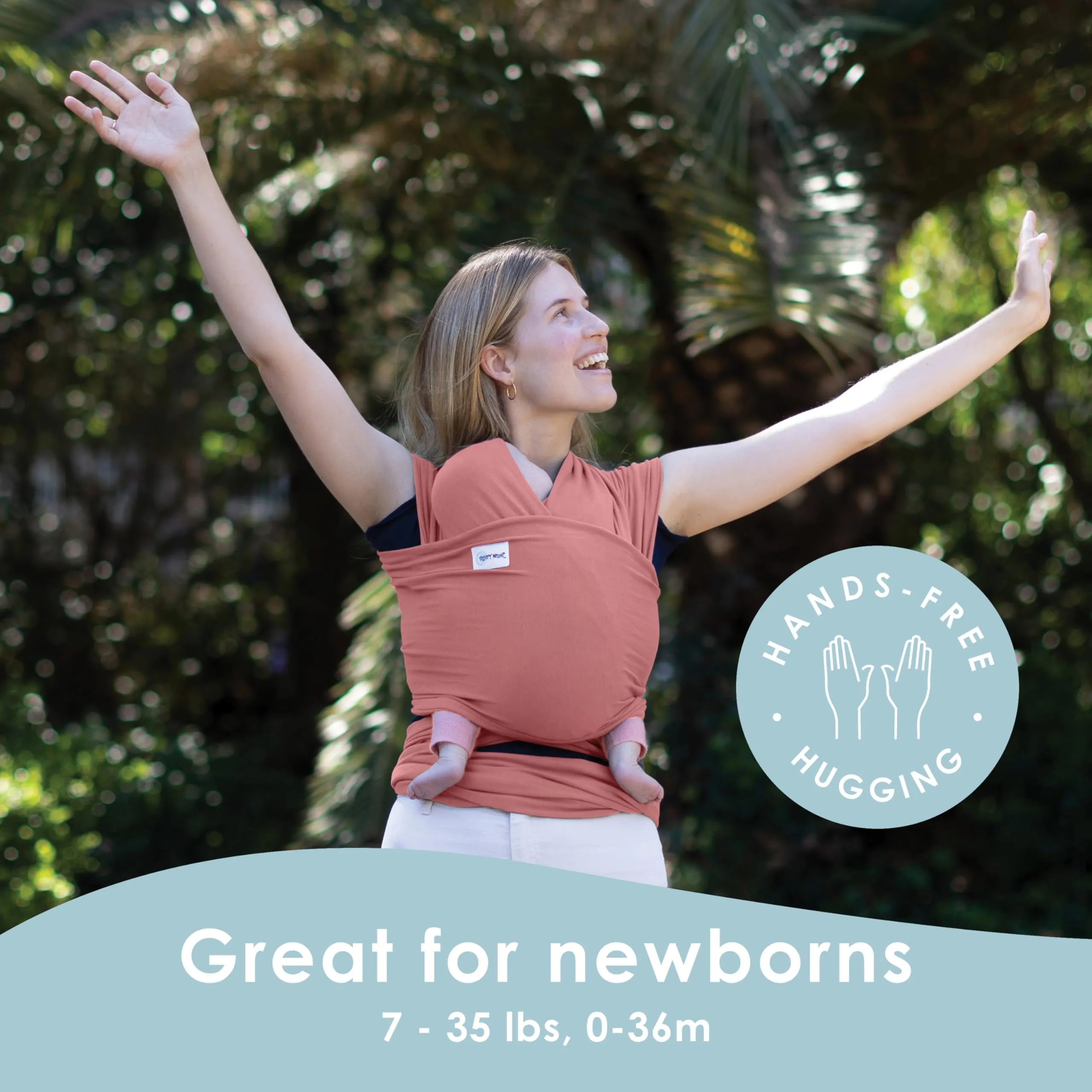 Sleepy Wrap Fascia Neonato Elastica, 3-16 kg, Rosa - immagine 3