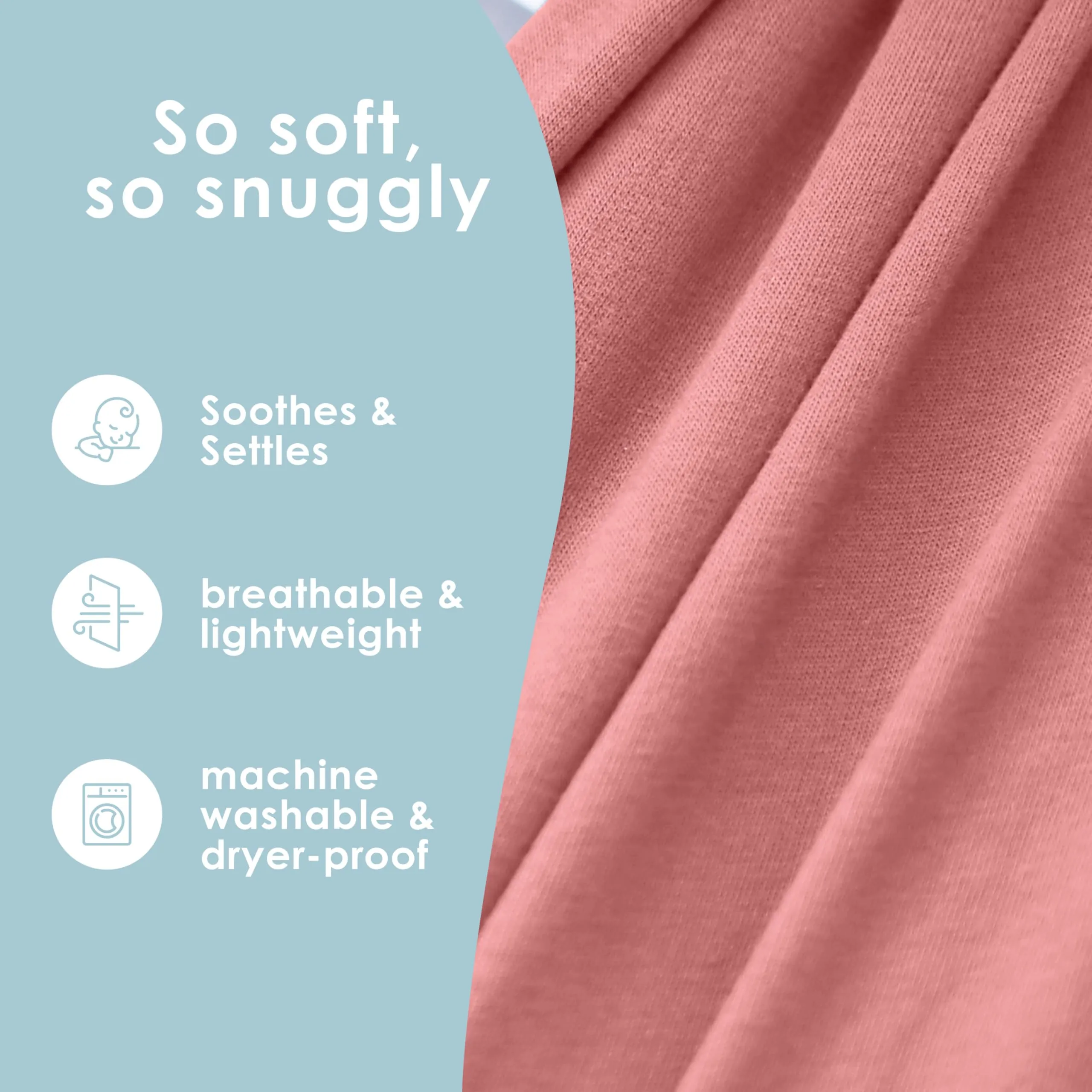 Sleepy Wrap Fascia Neonato Elastica, 3-16 kg, Rosa - immagine 5