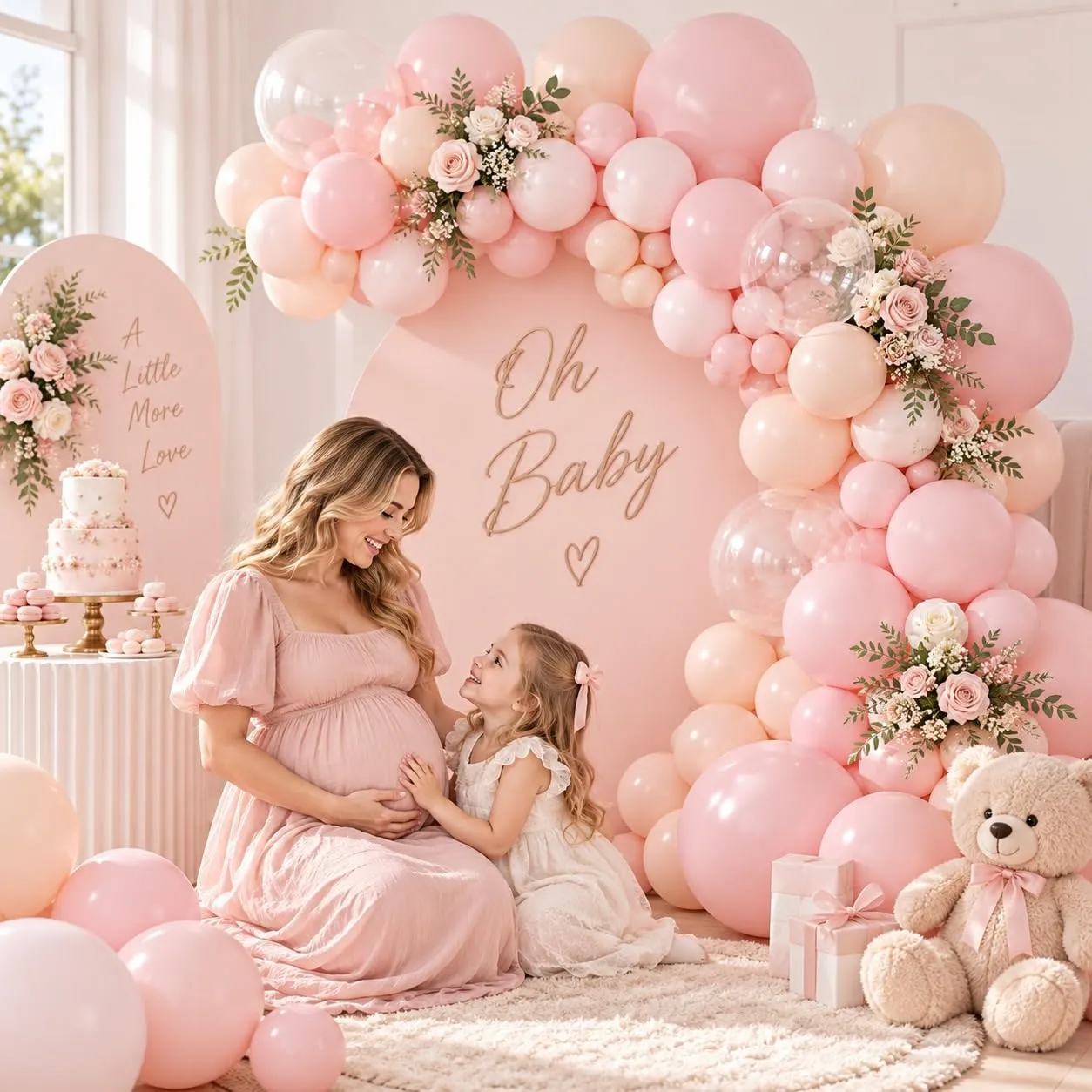 Balloon Garland Kit Arco Palloncini Rosa, 108 Pezzi, Ghirlanda Palloncini Rosa Macaron e Trasparenti - immagine 6