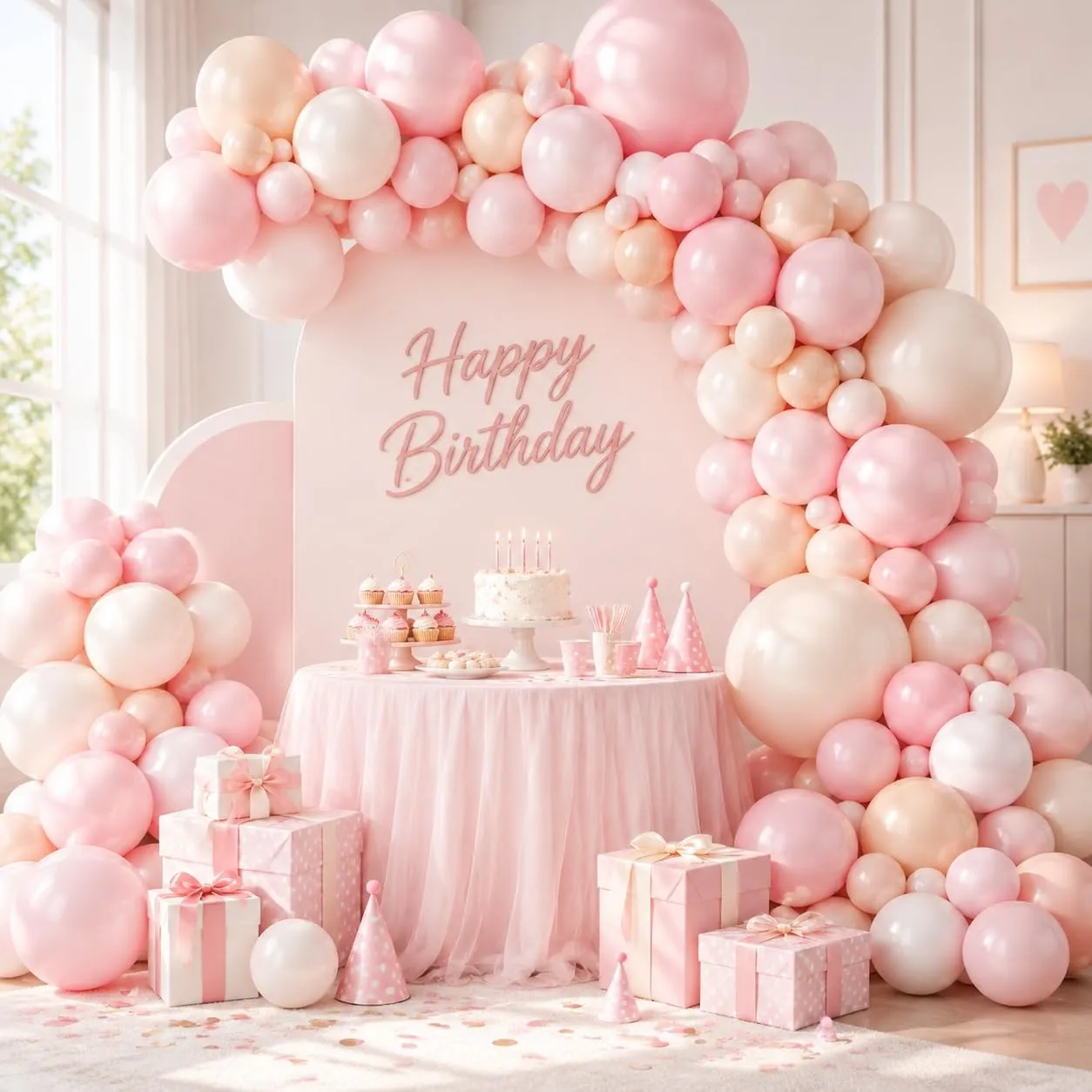 Balloon Garland Kit Arco Palloncini Rosa, 108 Pezzi, Ghirlanda Palloncini Rosa Macaron e Trasparenti - immagine 8