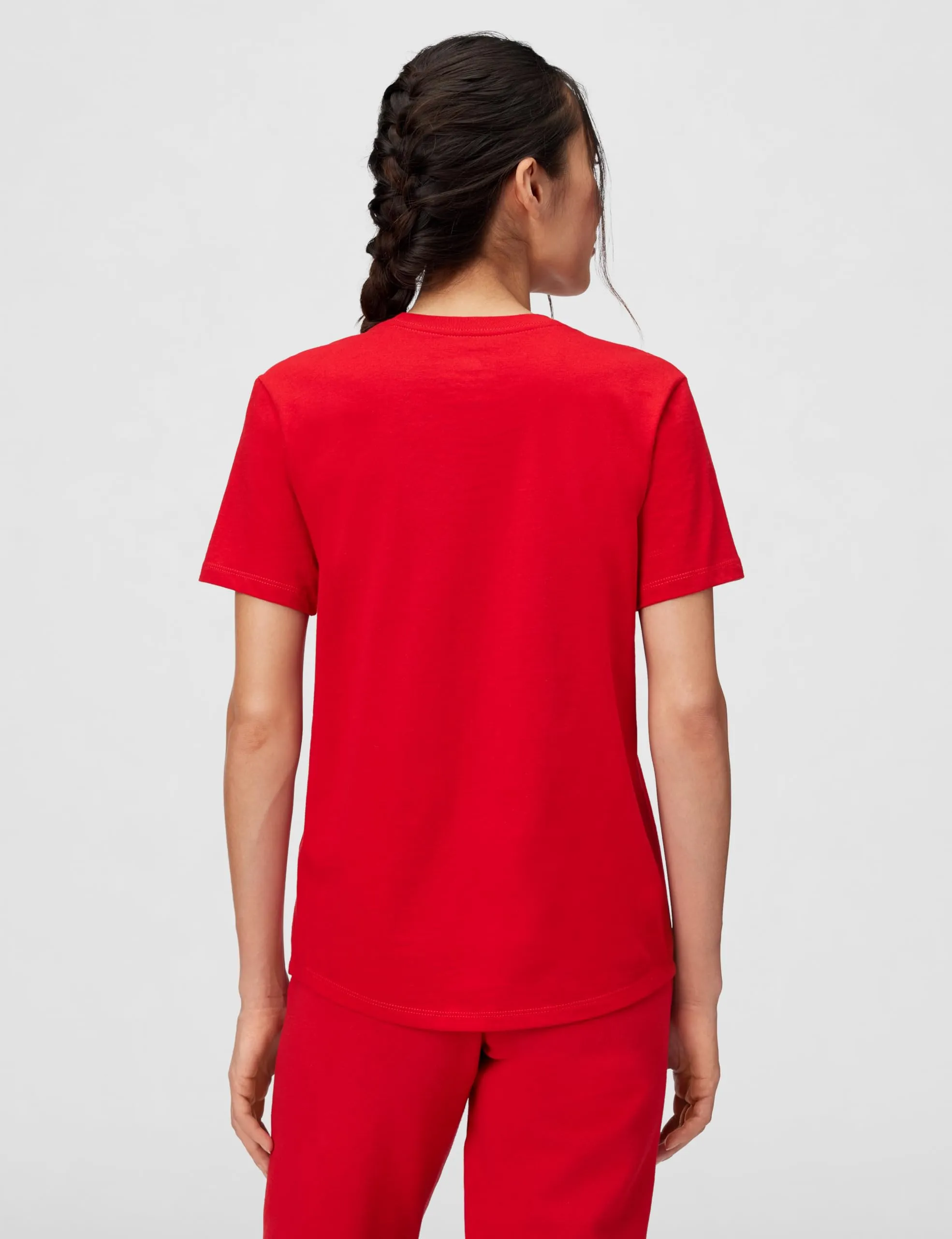 Nike Sportswear Club Essentials T-Shirt Donna, University Red, DX7902-657, L - immagine 4