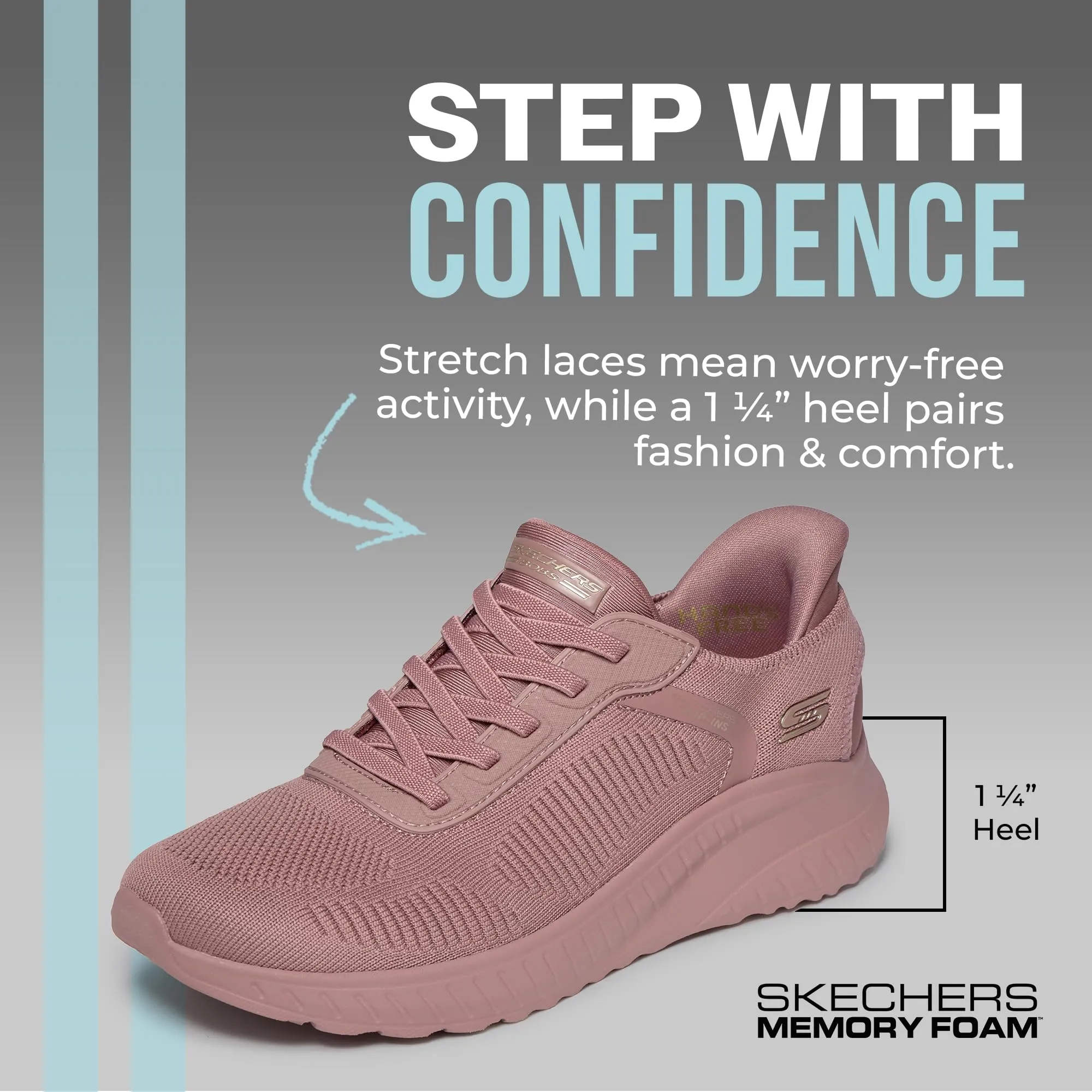 Skechers Bobs Squad Chaos Current Muse Slip-In, Rose Textile, 38 EU - immagine 2