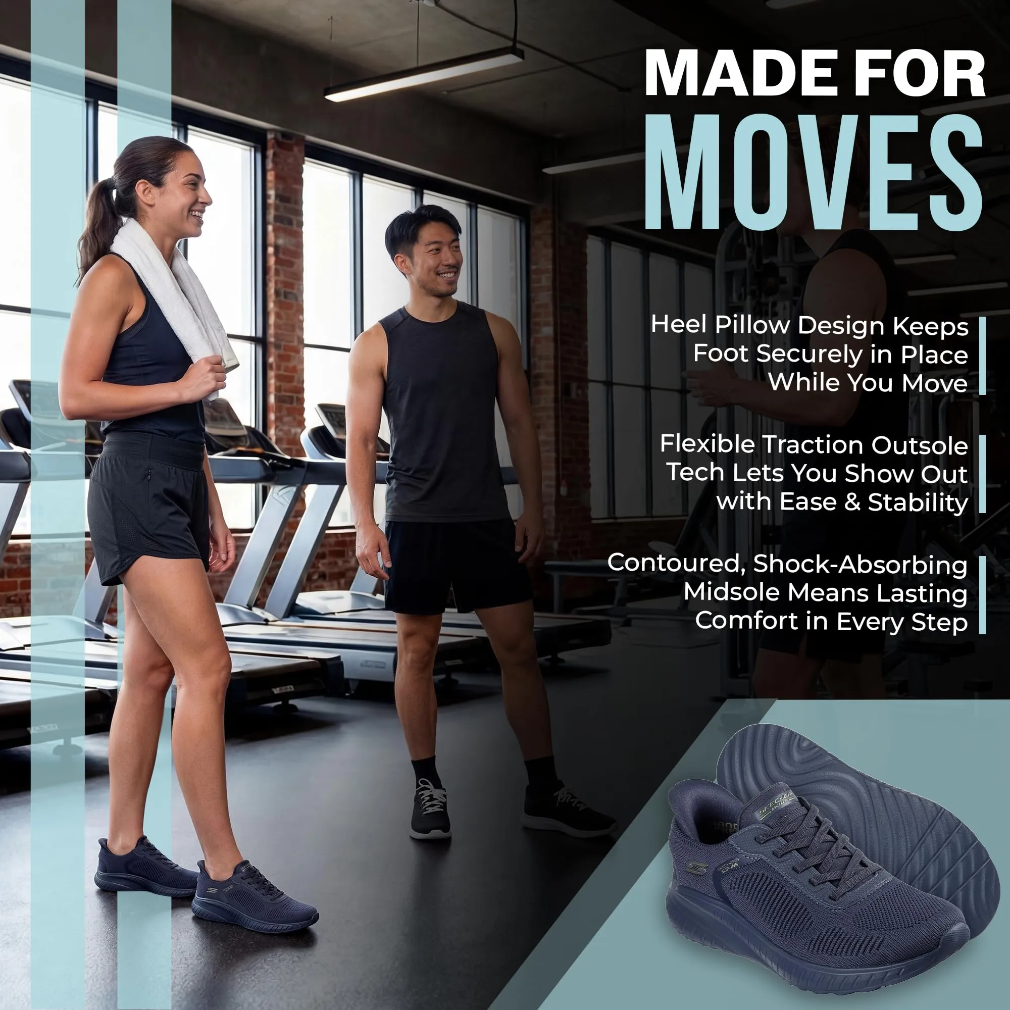 Skechers Women's Bobs Squad Chaos Current Muse Slip-In, Dark Navy Textile, 39 EU - immagine 3
