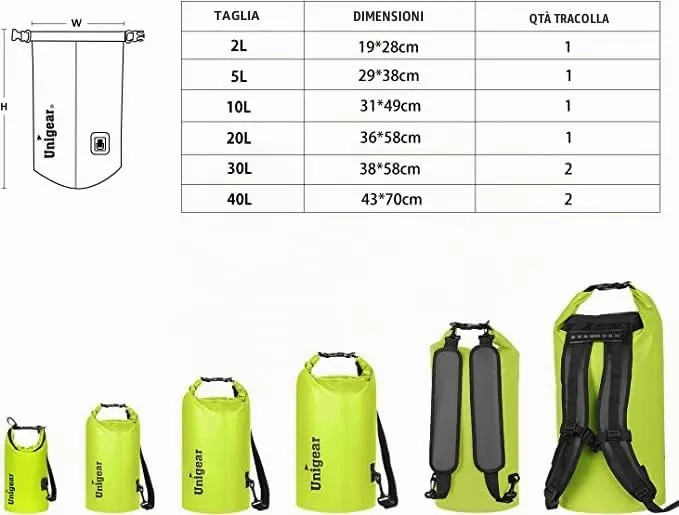 Unigear Borsa Impermeabile 10L Giallo con Custodia per Cellulare - immagine 2