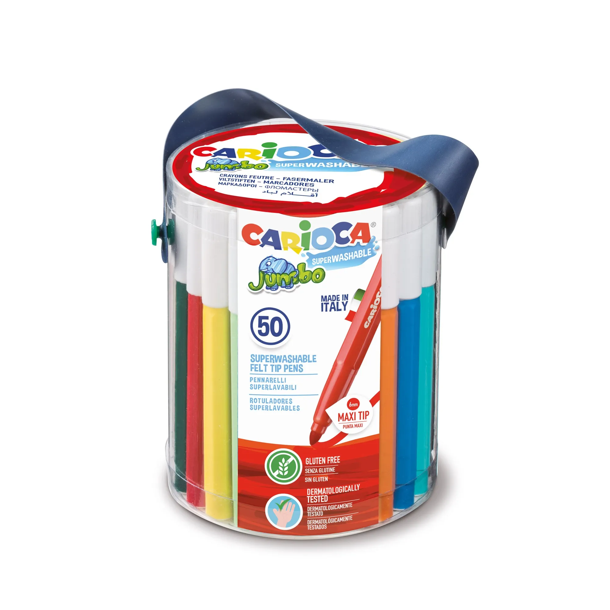 Carioca Jumbo Pennarelli Lavabili Punta Grossa, 50 Colori - immagine 1