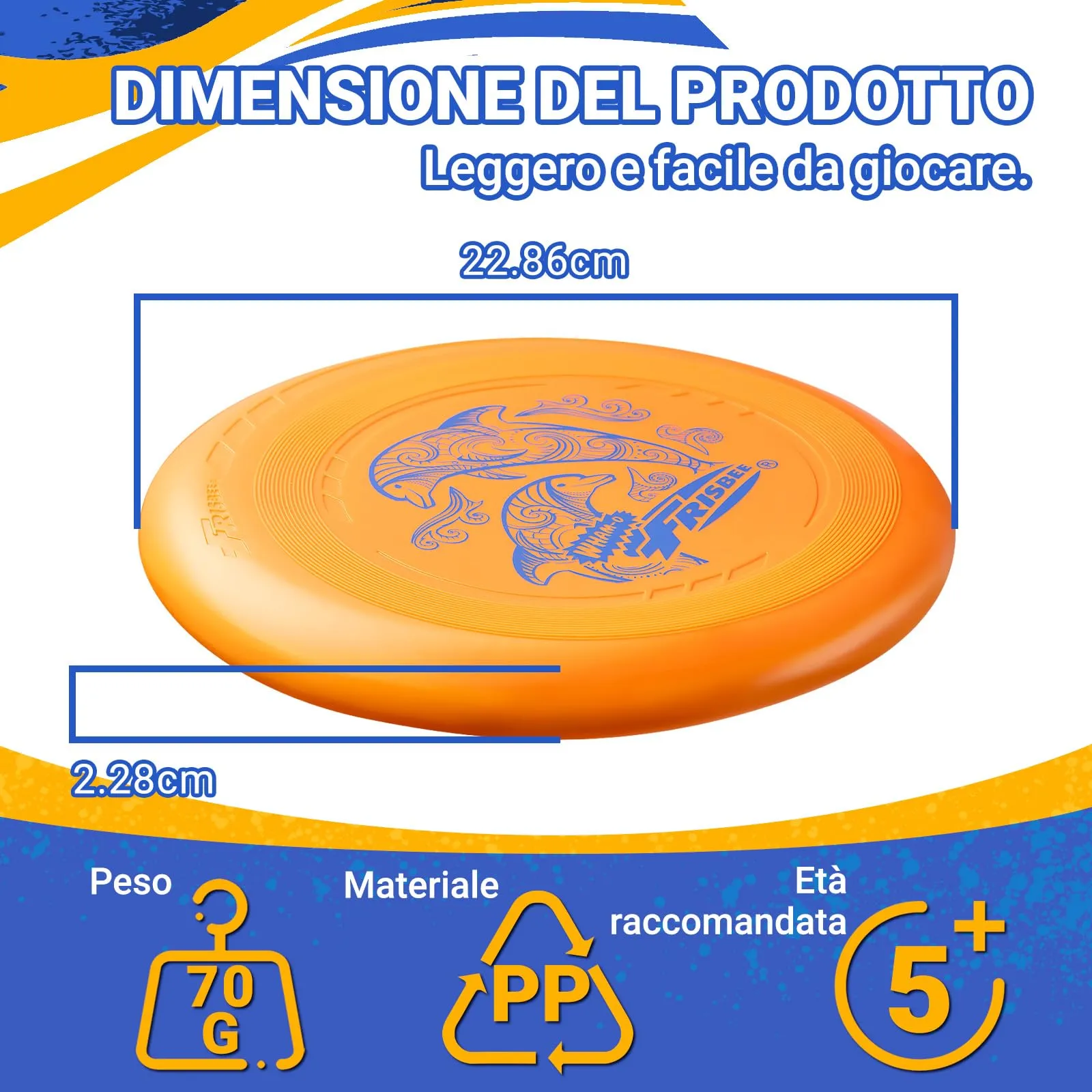 Wham-O Frisbee Dischi Volanti 70g, 22.86 cm, Set da 6 pezzi - immagine 4