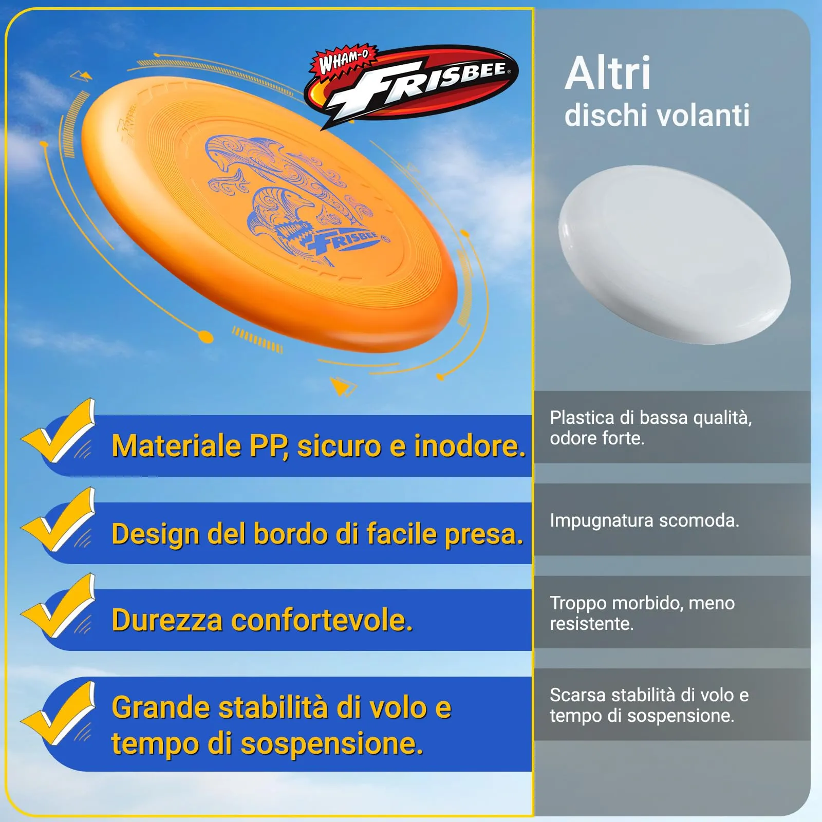 Wham-O Frisbee Dischi Volanti 70g, 22.86 cm, Set da 6 pezzi - immagine 5