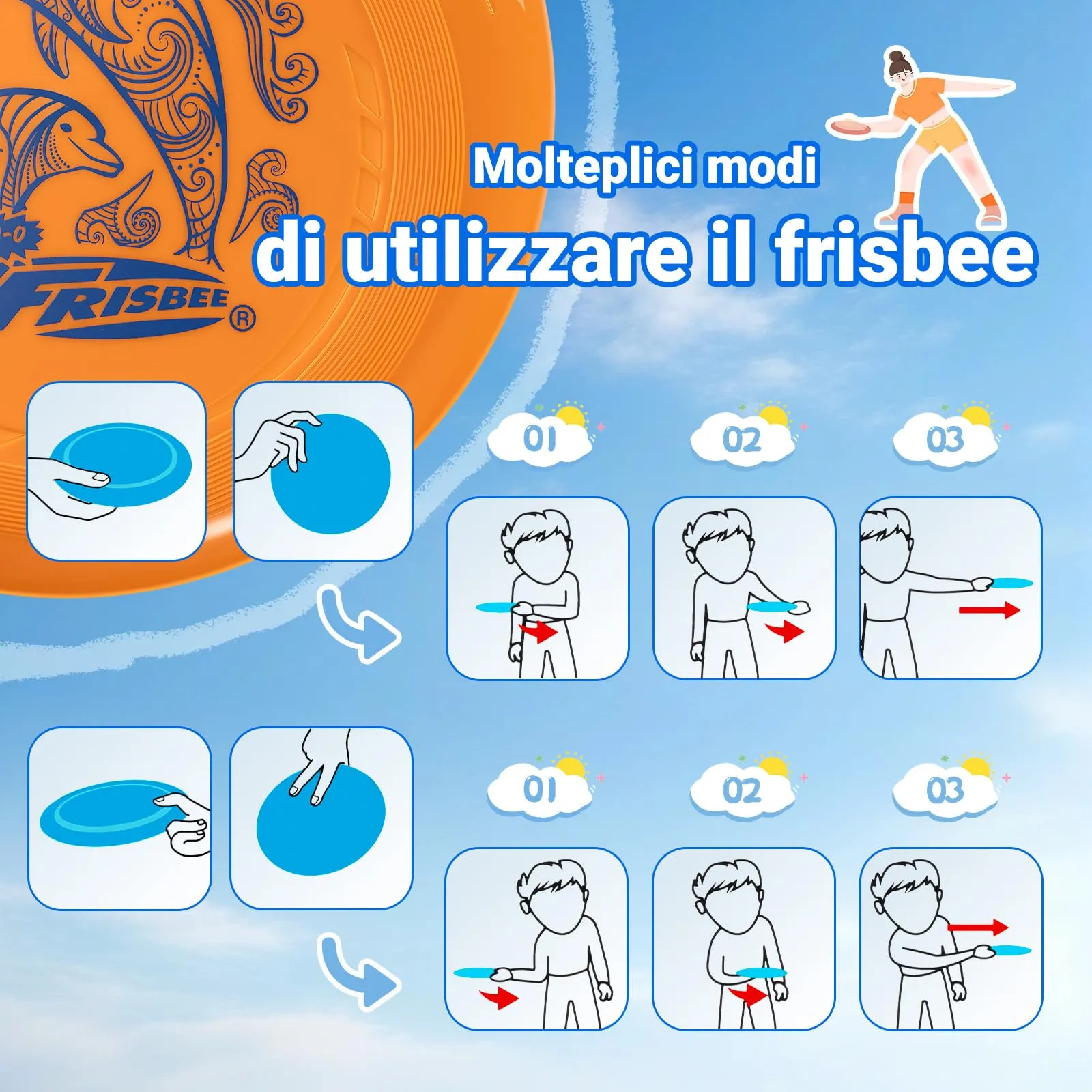 Wham-O Frisbee Go, Set di 4 Dischi Volanti 70g, 22.86 cm - immagine 6
