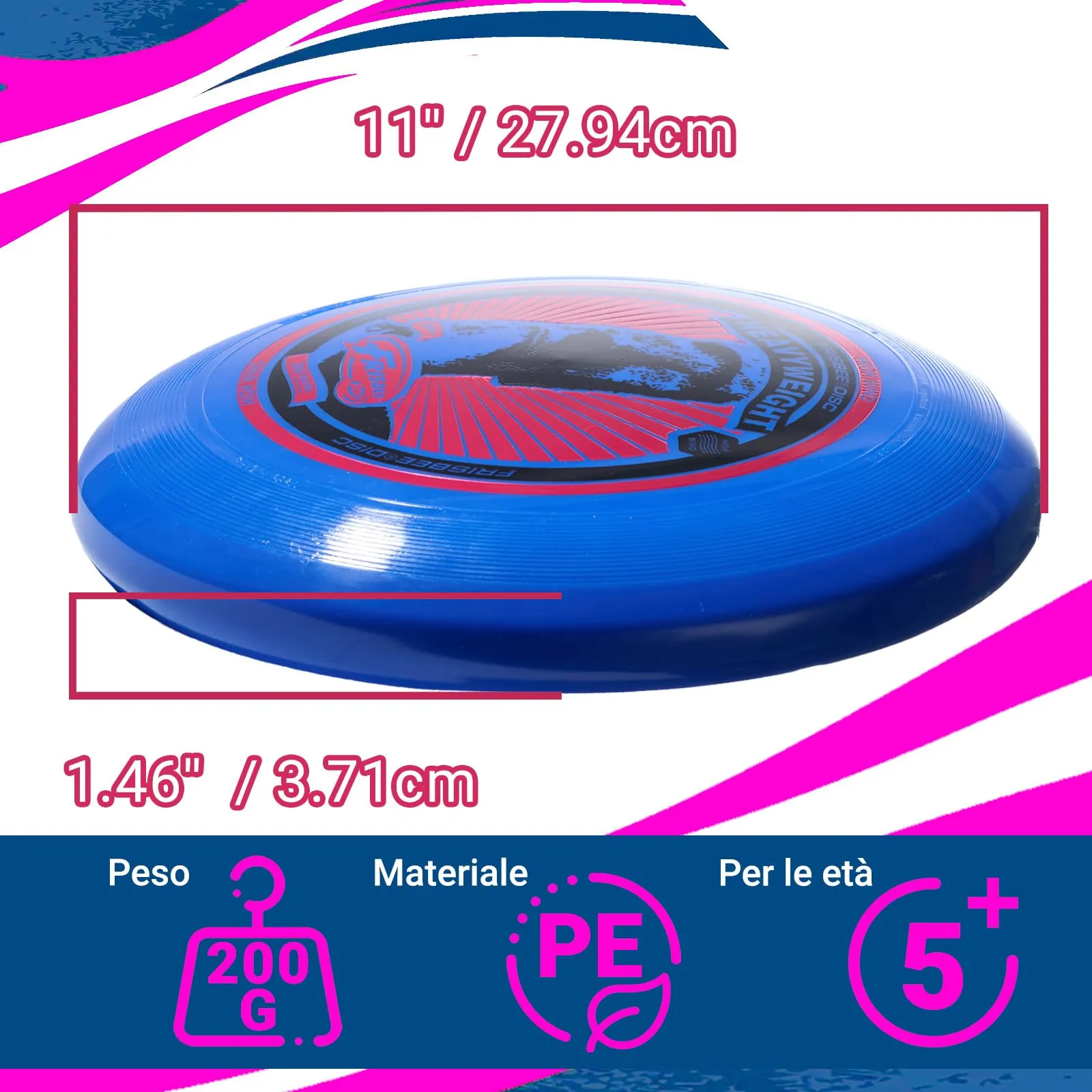 Wham-O Frisbee Pesante 200 g, 27.94 cm, Confezione da 2 Pezzi - immagine 2