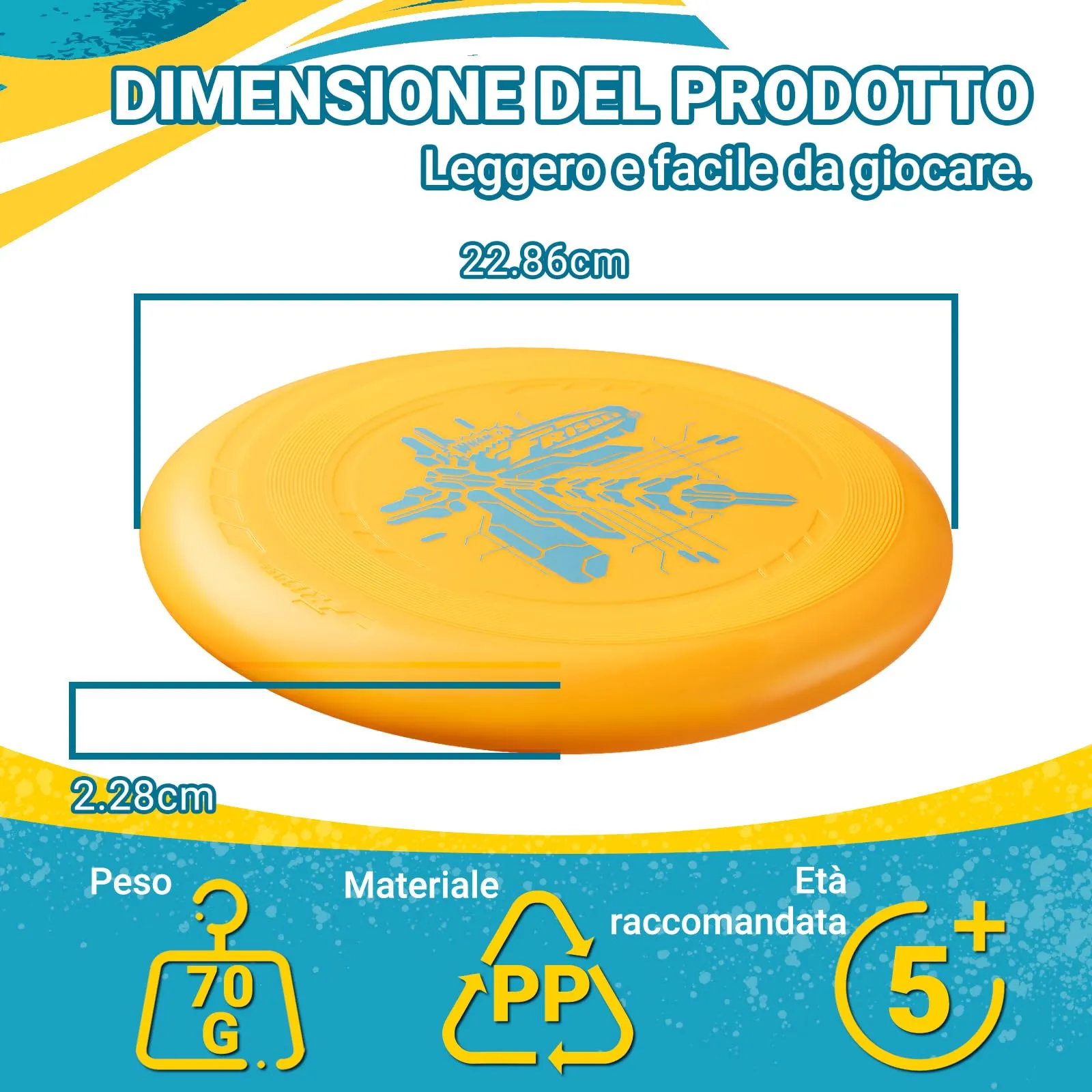 Wham-O Frisbee Dischi Volanti 70g, 22.86 cm, Set da 6 pezzi - immagine 4