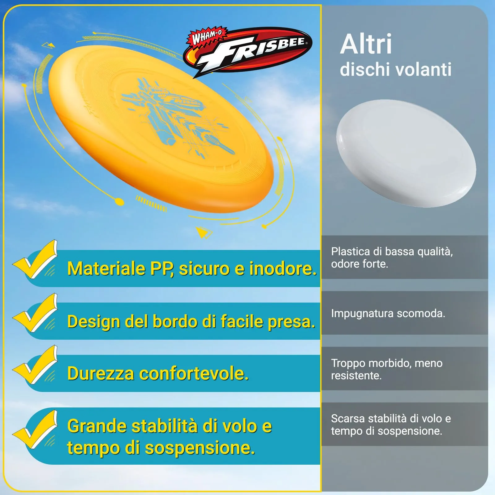 Wham-O Frisbee Dischi Volanti 70g, 22.86 cm, Set da 6 pezzi - immagine 5