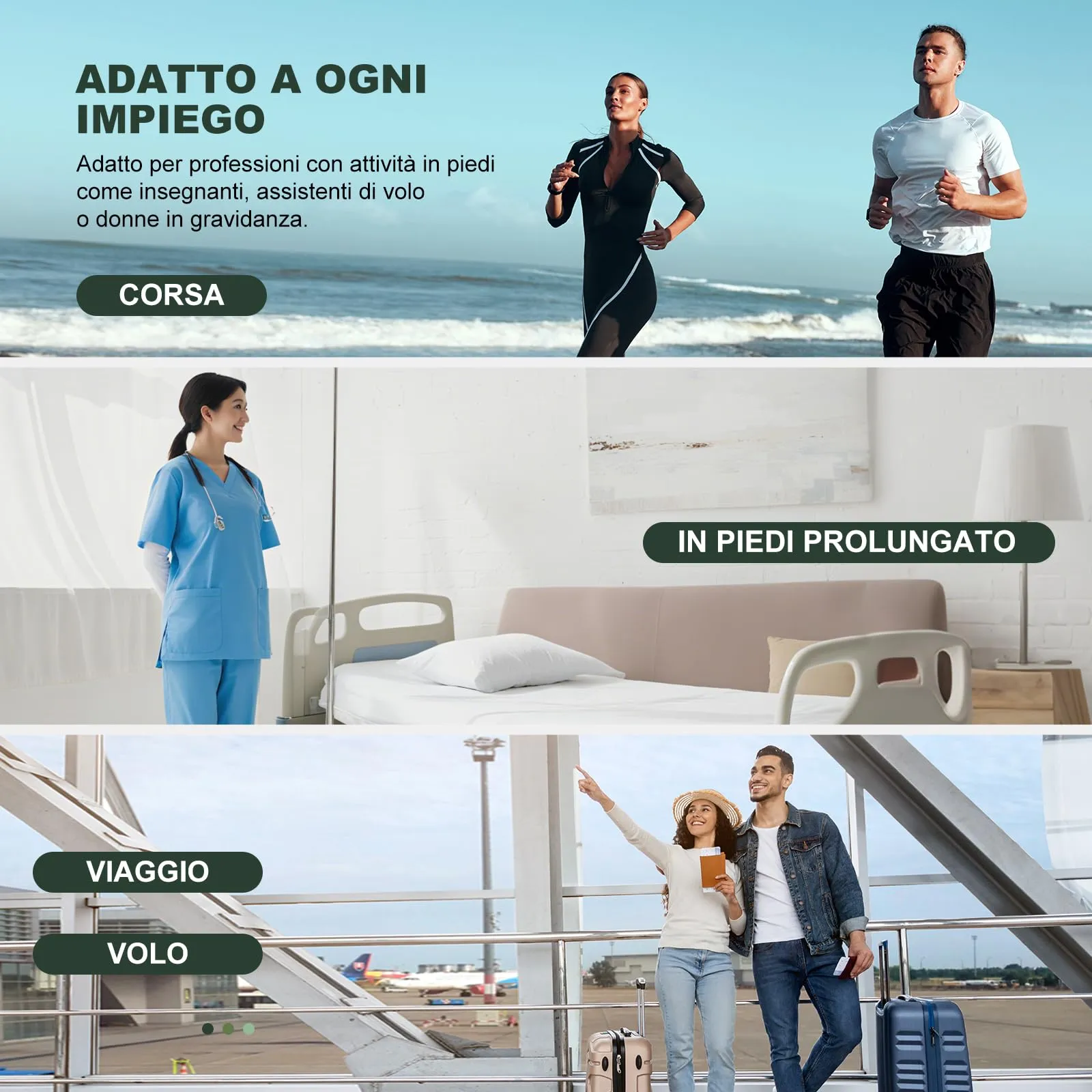 Effeet Calze Compressione Graduata Donna Uomo, 2 Paia, 20-30 mmHg, Sport, Nero - immagine 6