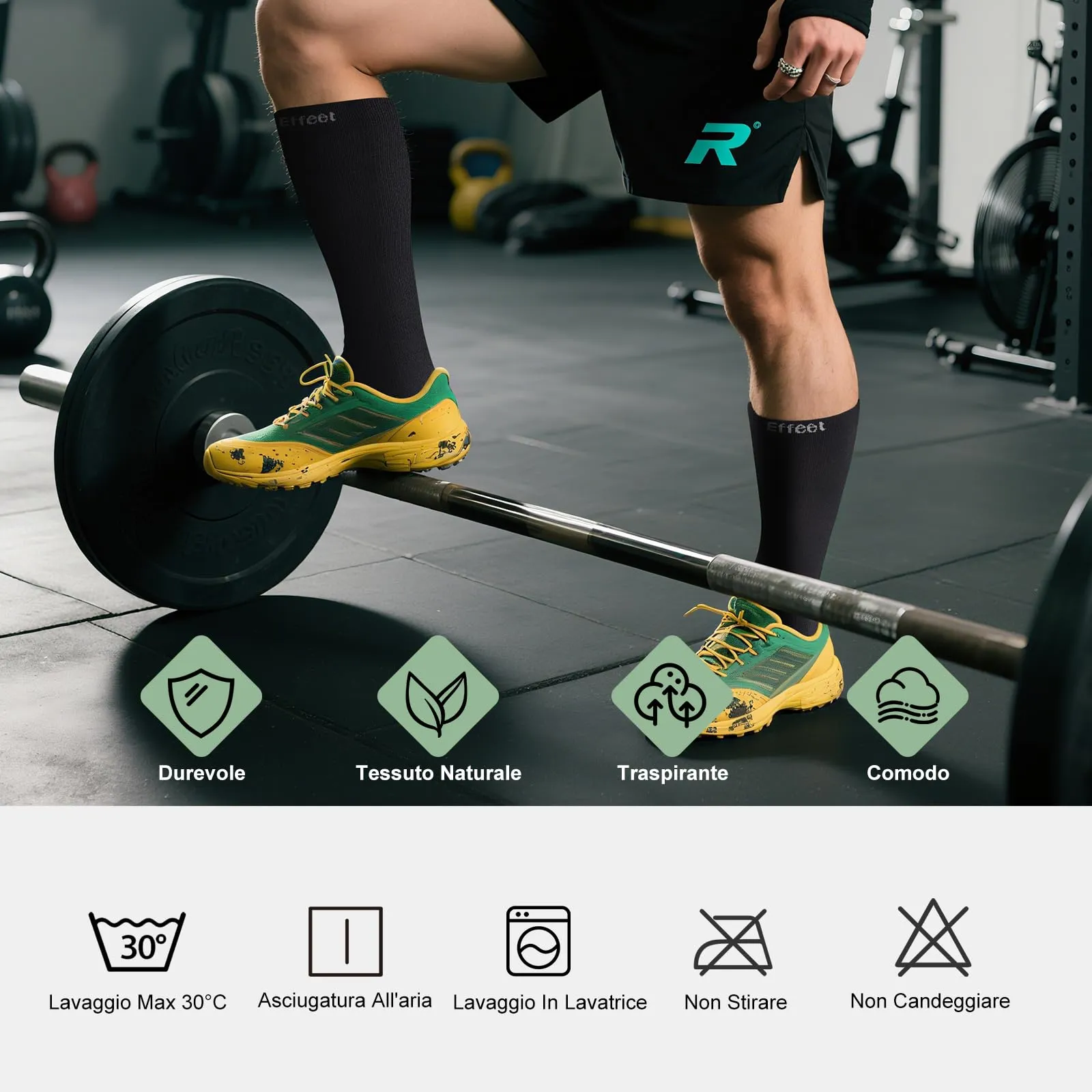 Effeet Calze Compressione Graduata Donna Uomo, 2 Paia, 20-30 mmHg, Sport, Nero, 35-38 - immagine 8