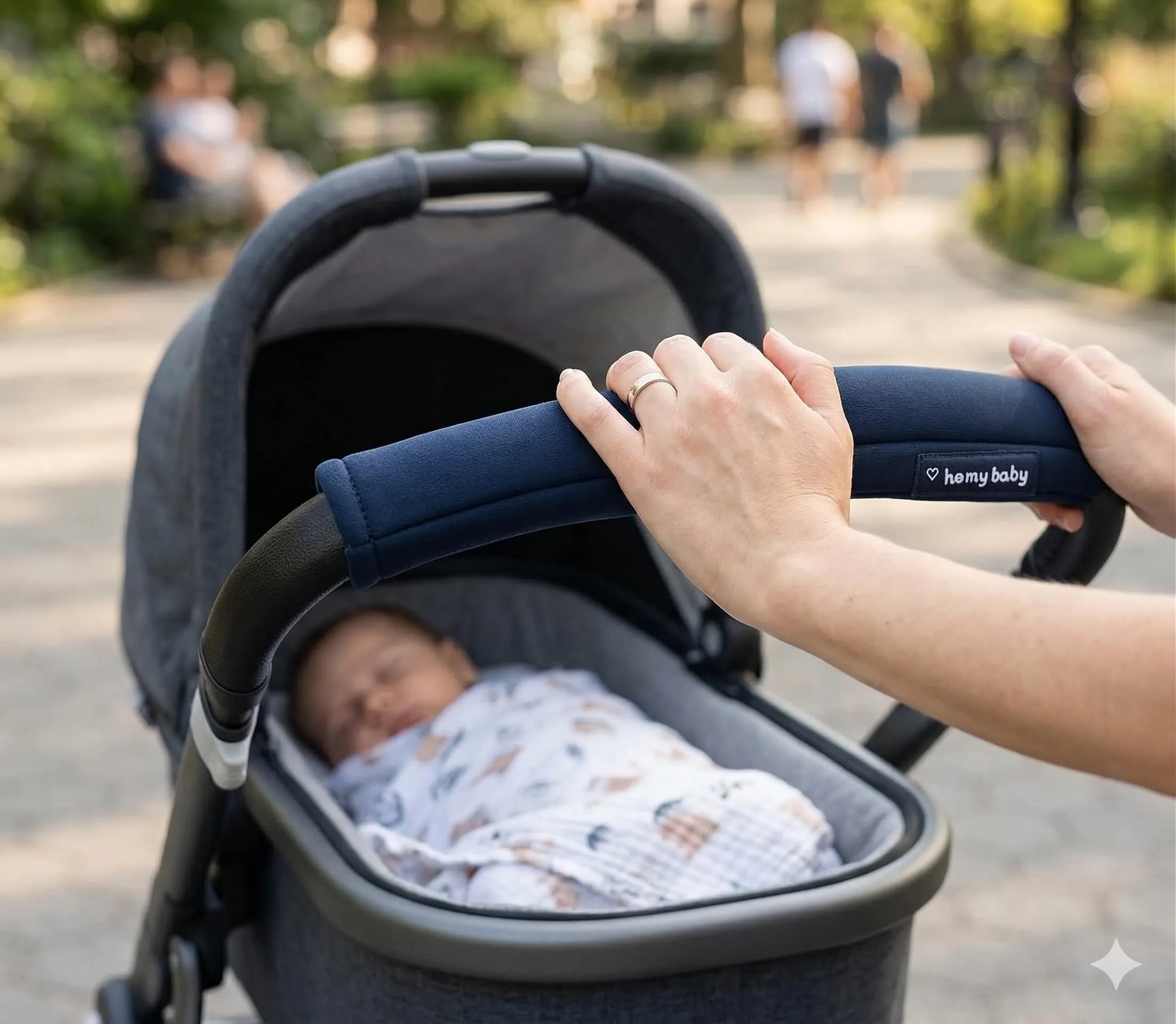 HOMYBABY Copri manubrio universale per passeggino, Nero, 2 pezzi - immagine 3