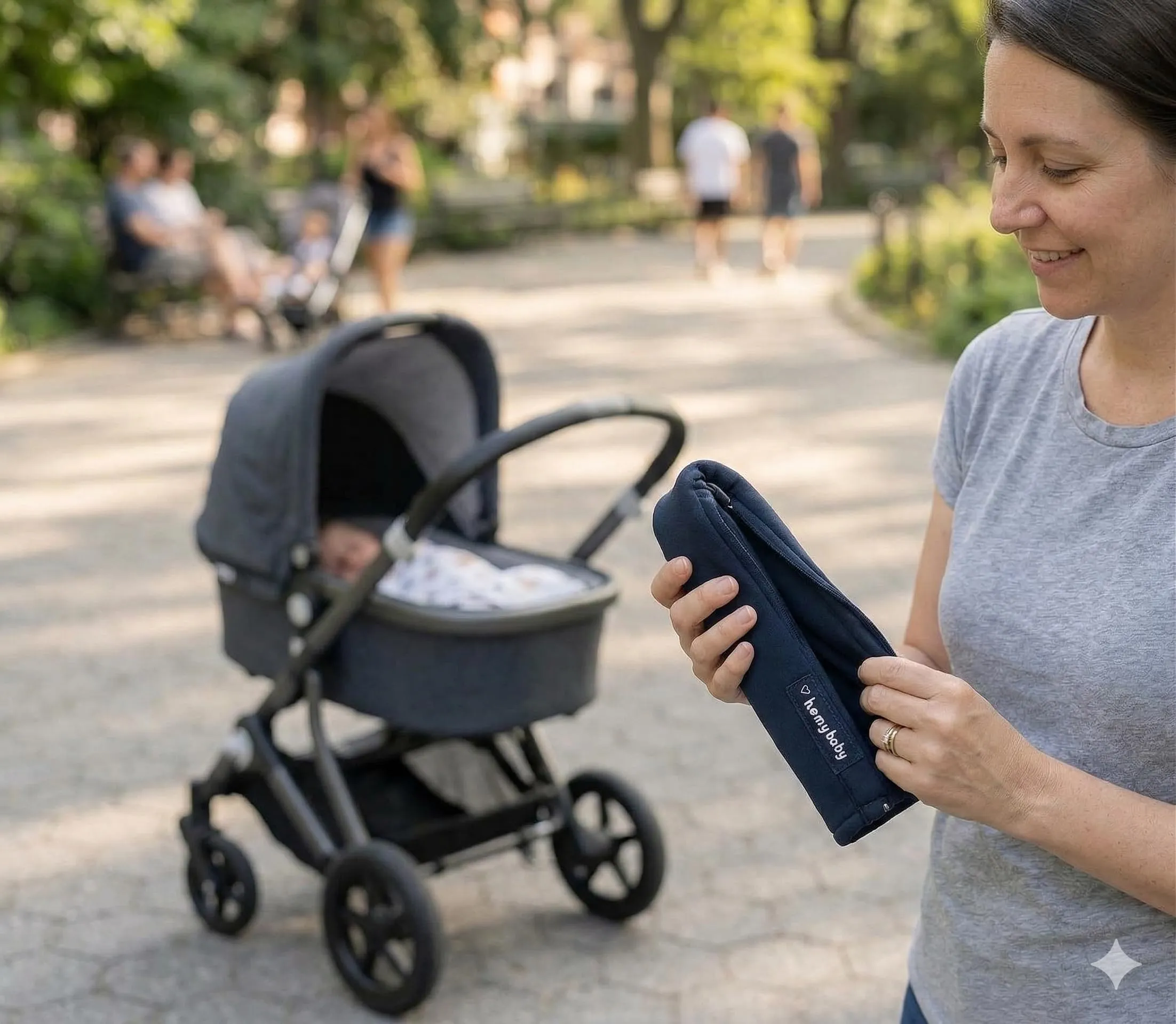 HOMYBABY Copri manubrio universale per passeggino, Nero, 2 pezzi - immagine 7