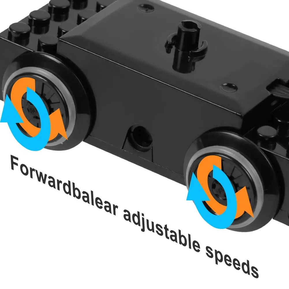 HOTUT Power Functions Kit 11 Pezzi, Technic-Parts con Treno-Motore, Telecomando IR, Scatola Batteria, Interruttore di Controllo, Ricevitore IR e Set di Luci - immagine 3