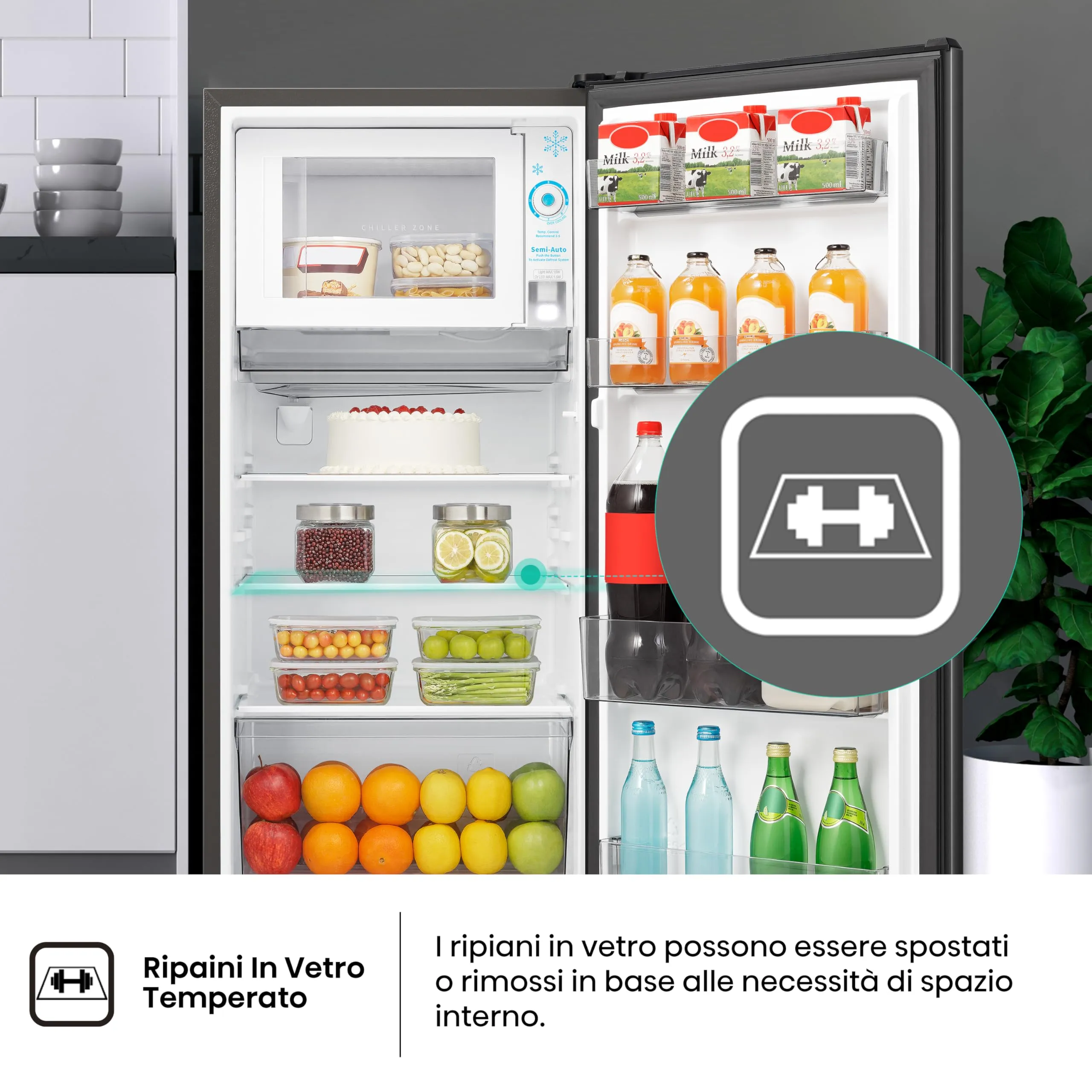 Hisense MUR52151BE Frigorifero Monoporta, 150 Litri, Nero - immagine 6