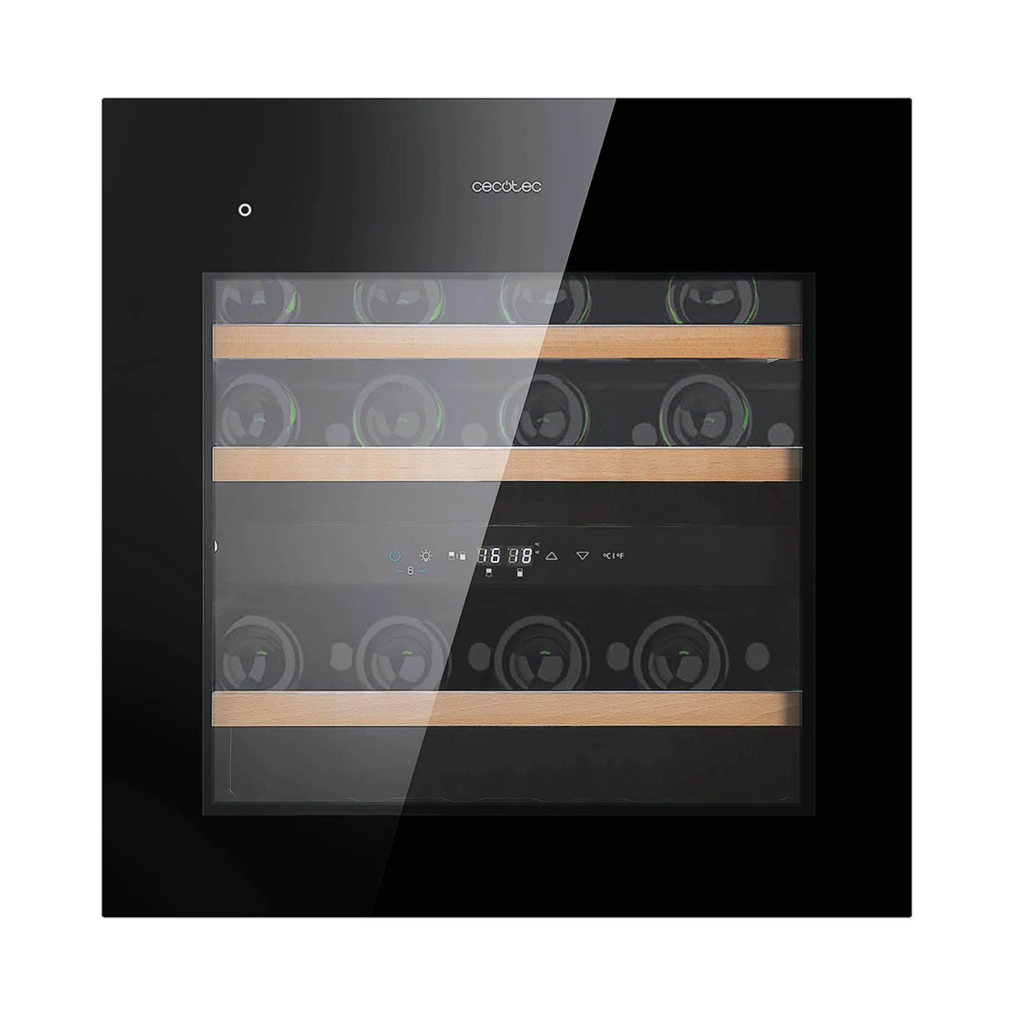 Cecotec GrandSommelier Duo 36000 Touch Black Compressor, Cantinetta Vino Integrabile, 36 Bottiglie, Doppia Zona, 60x60 cm - immagine 1
