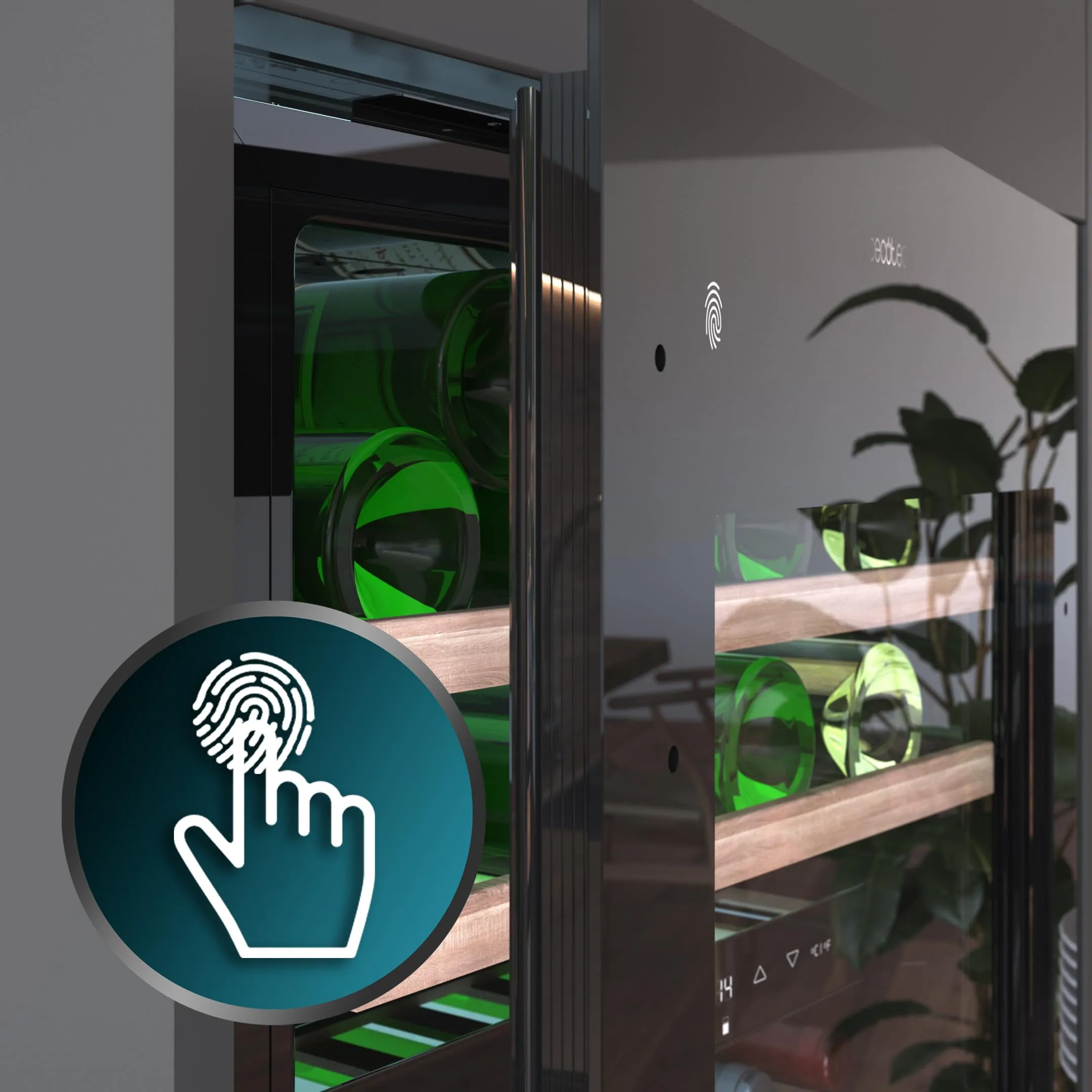 Cecotec GrandSommelier Duo 36000 Touch Black Compressor, Cantinetta Vino Integrabile, 36 Bottiglie, Doppia Zona, 60x60 cm - immagine 5