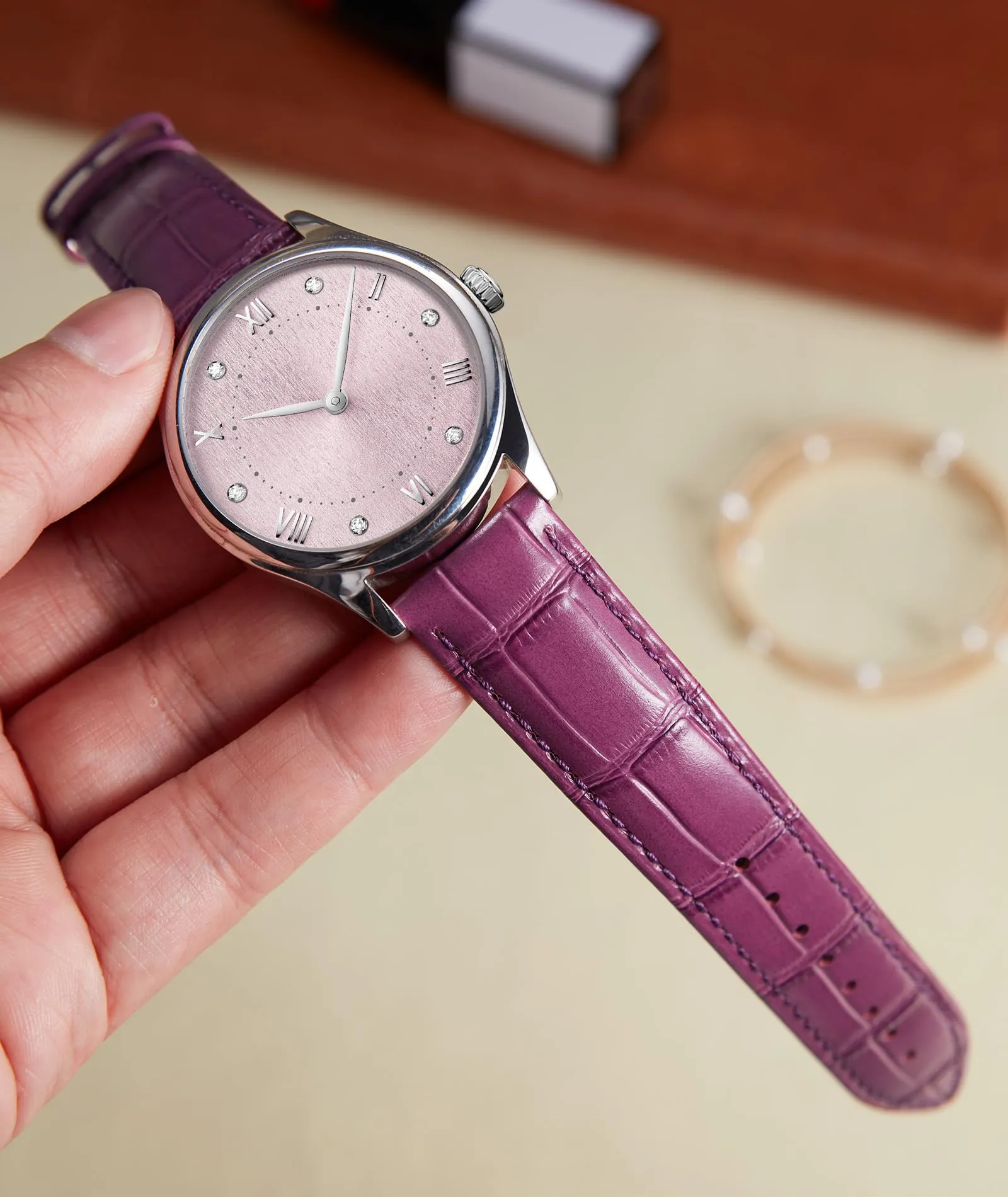 BINLUN Cinturino Orologio in Pelle a Sgancio Rapido (16mm, Viola) - immagine 3