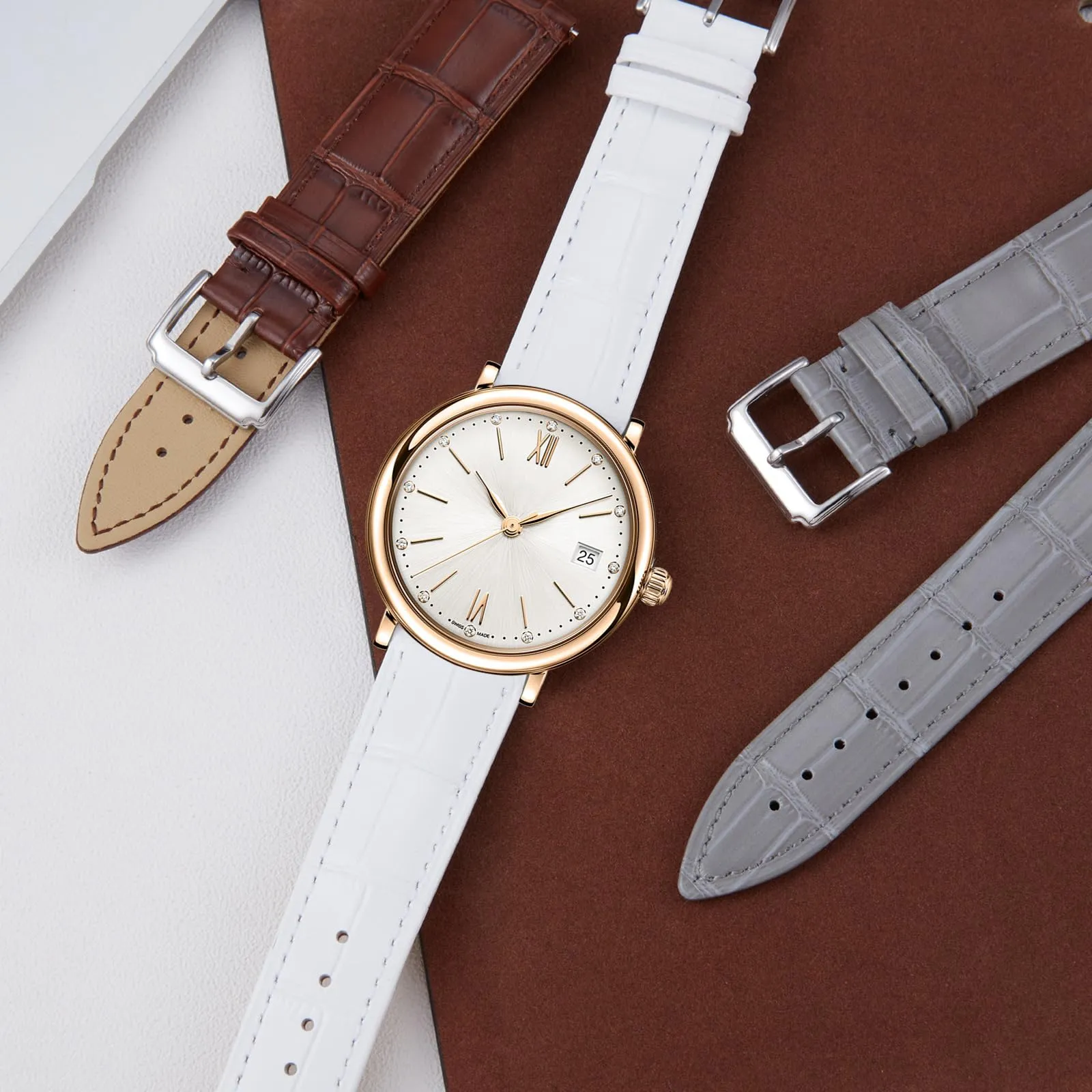 BINLUN Cinturino Orologio in Pelle a Sgancio Rapido (20mm, Bianco) - immagine 5