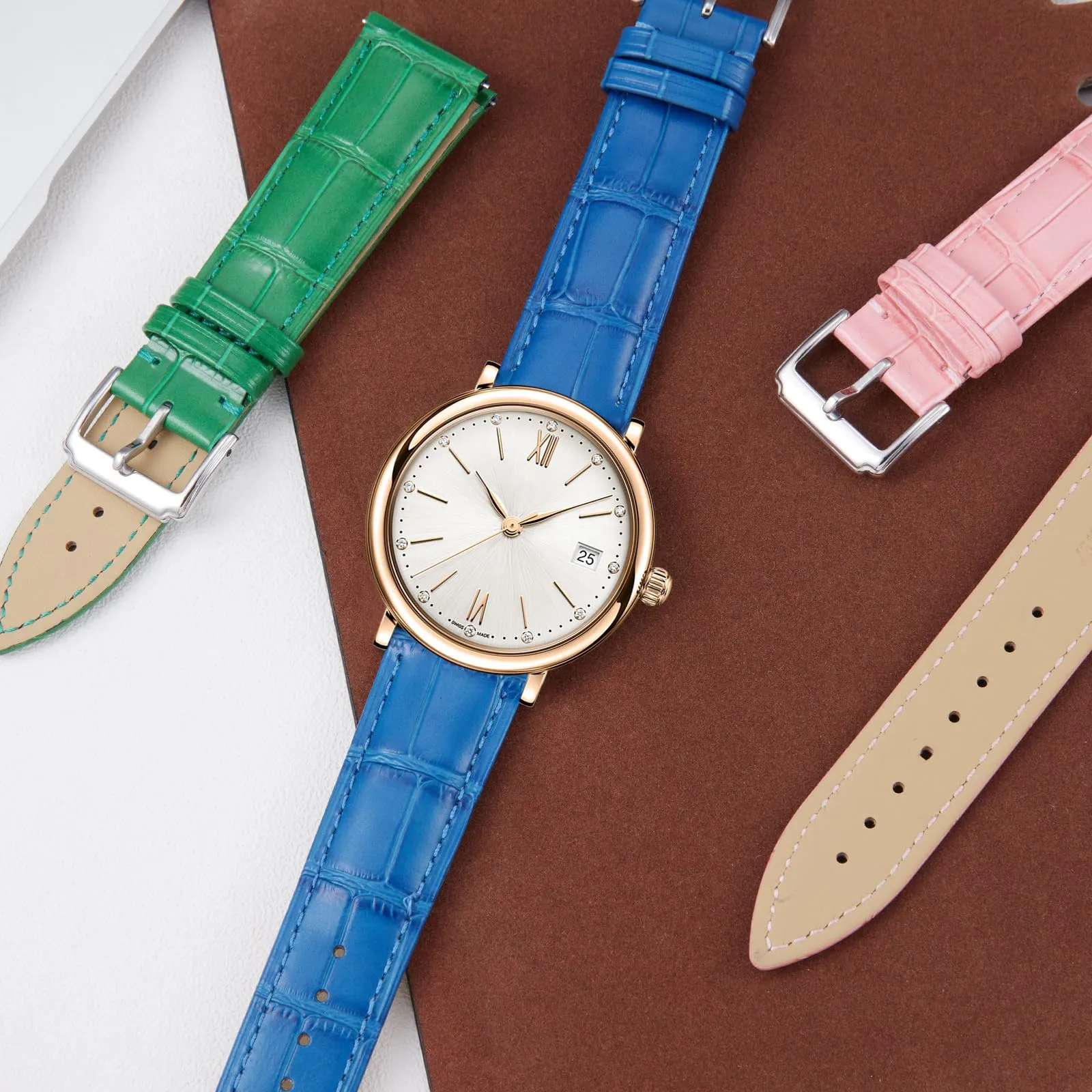 BINLUN Cinturino Orologio in Pelle a Sgancio Rapido (23mm, Blu) - immagine 5
