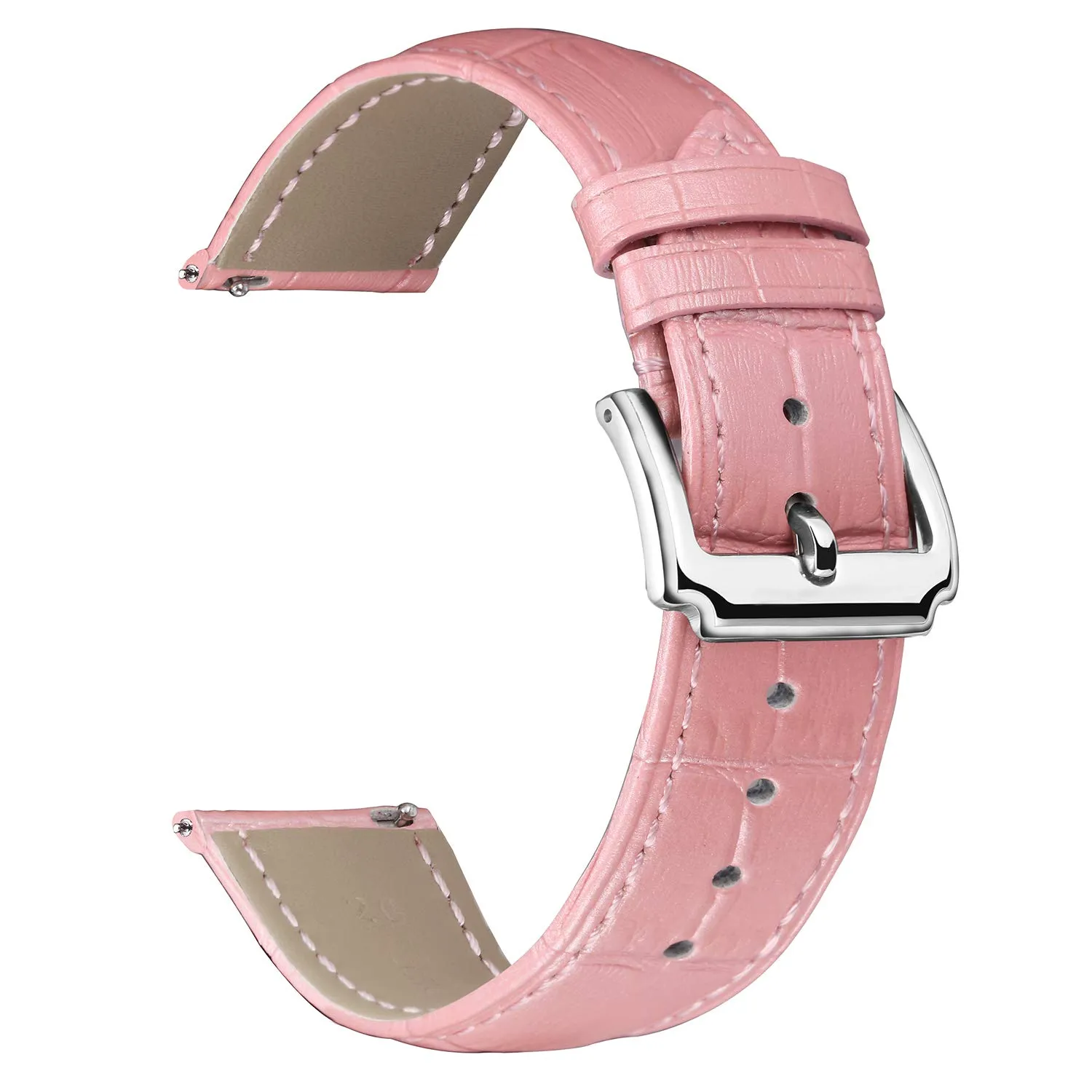 BINLUN Cinturino in Pelle a Sgancio Rapido per Orologio, 14mm, Rosa - immagine 7