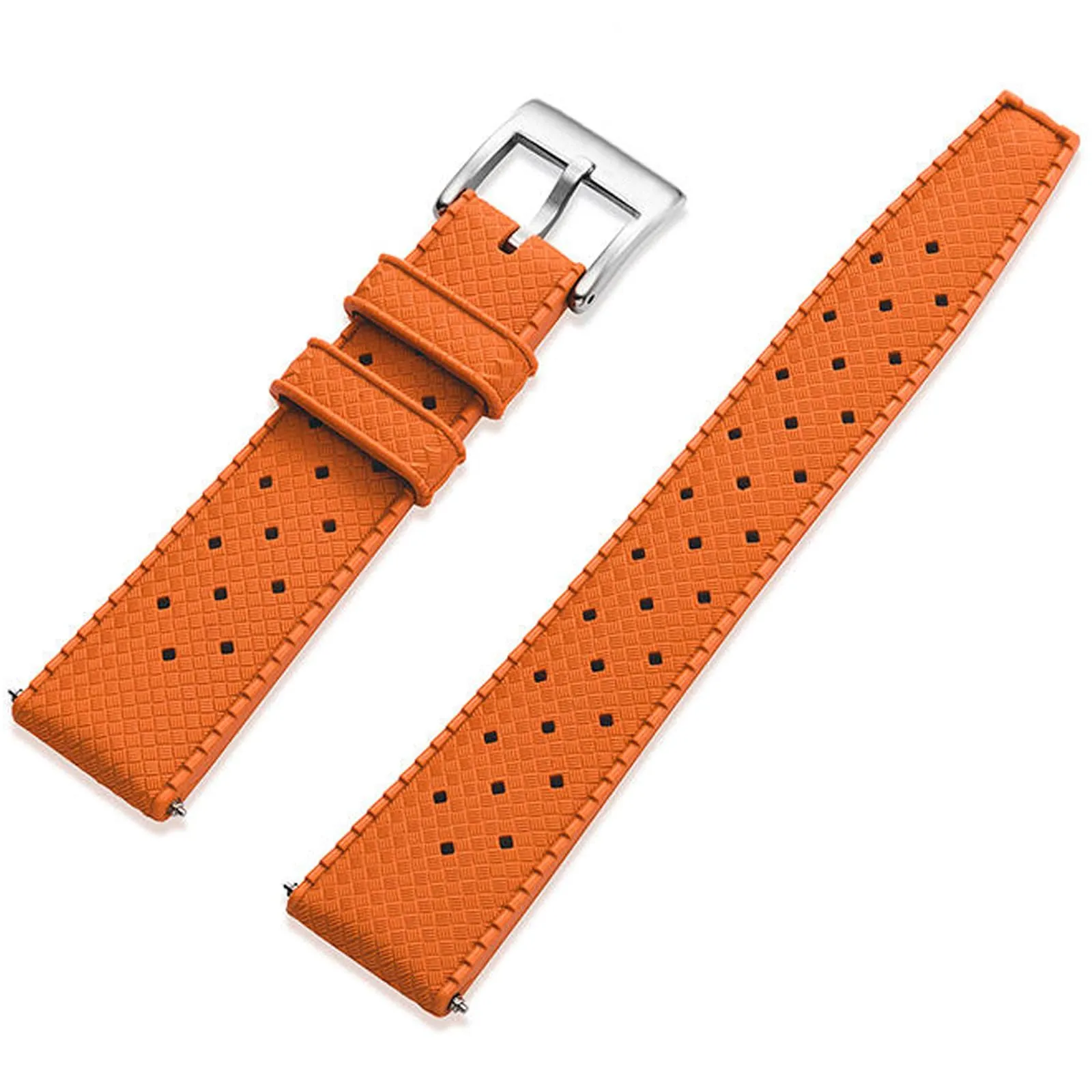 Niziruoup Cinturino Orologio Gomma Fluorurata FKM Tropical Stile Sgancio Rapido 20mm Arancia - immagine 8