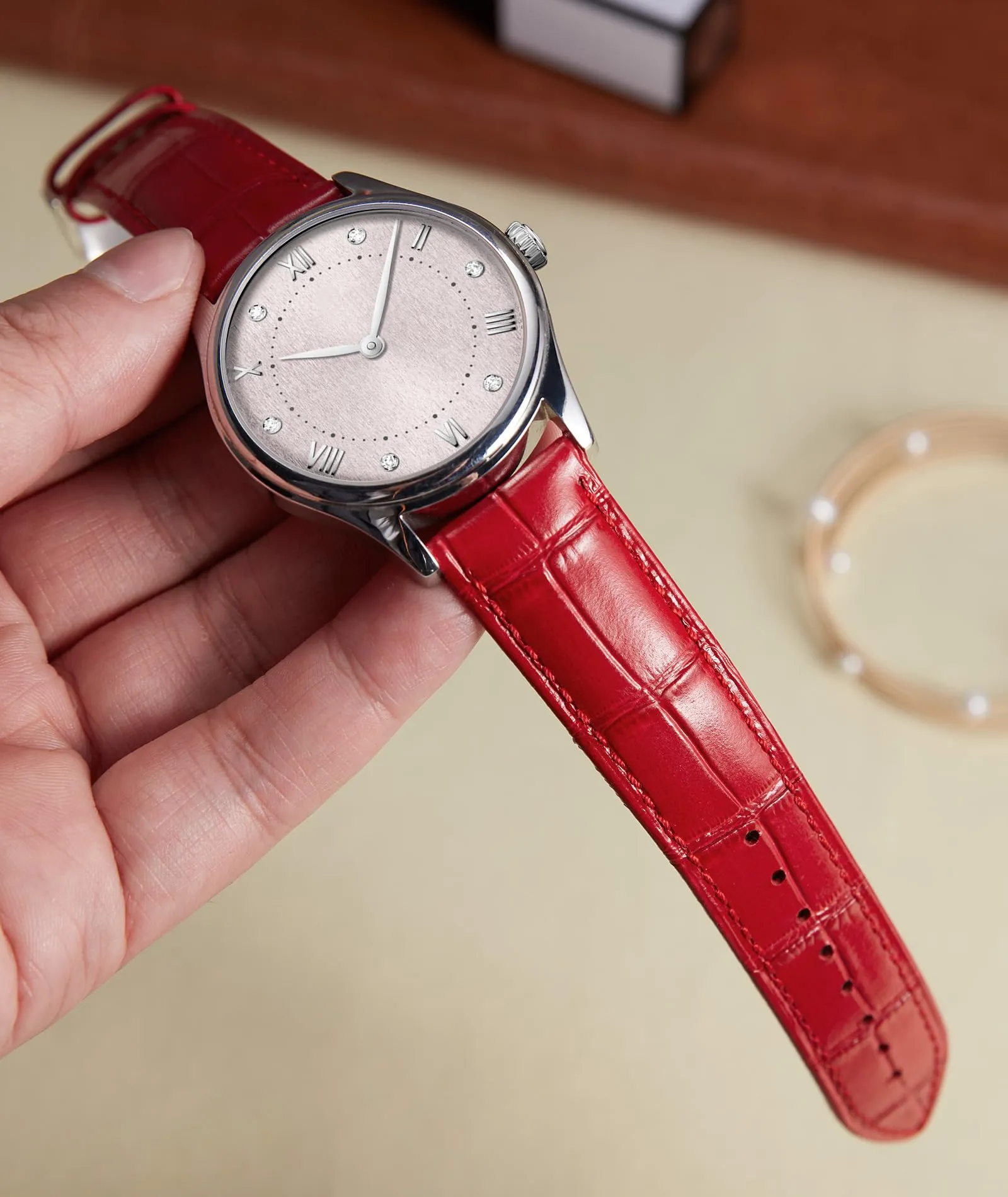 BINLUN Cinturino in Pelle a Sgancio Rapido per Orologio, 13mm, Rosso - immagine 3