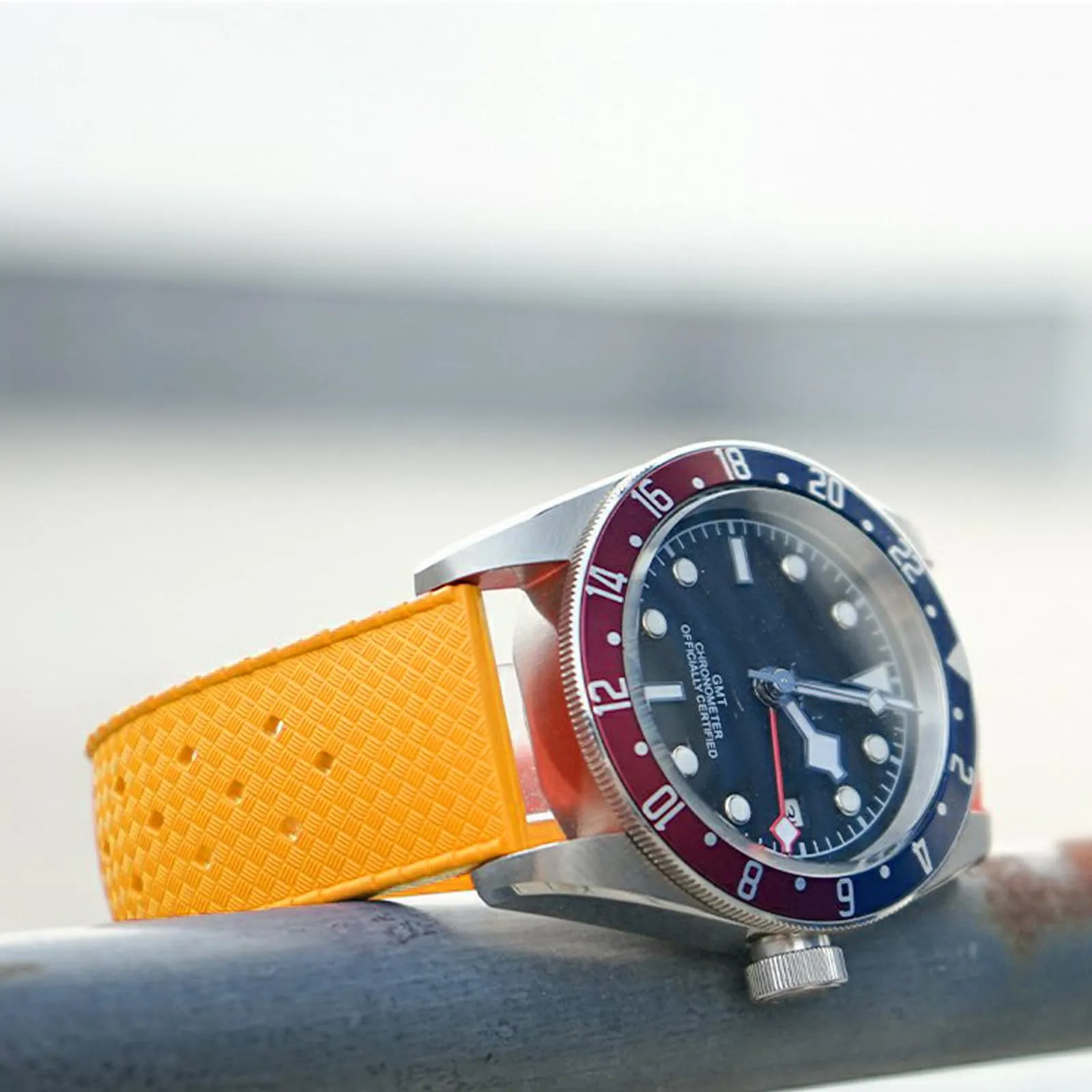 Niziruoup Cinturino Orologio Gomma Fluorurata FKM Tropical Stile Sgancio Rapido 22mm Giallo - immagine 6