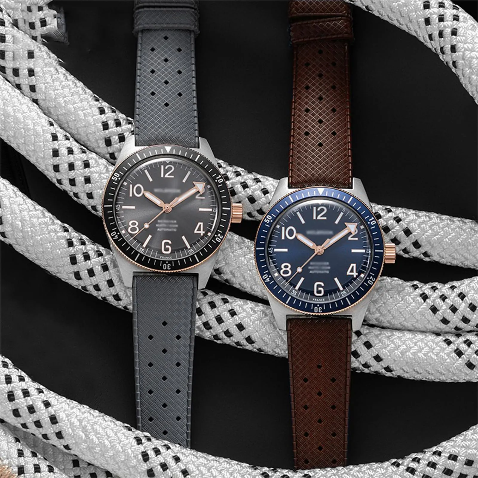 Niziruoup Cinturino Orologio in Gomma FKM Tropicale Sgancio Rapido 18mm 20mm 22mm per Rolex e Omega Swatch - immagine 4