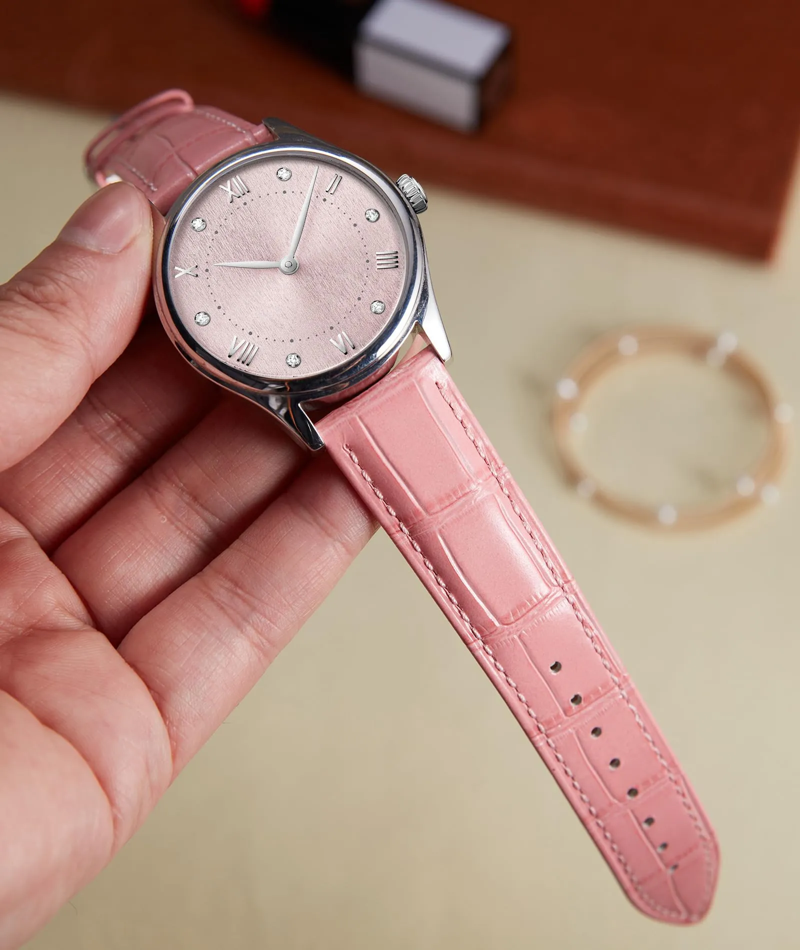 BINLUN Cinturino in Pelle a Sgancio Rapido per Orologio, 13mm, Rosa - immagine 3