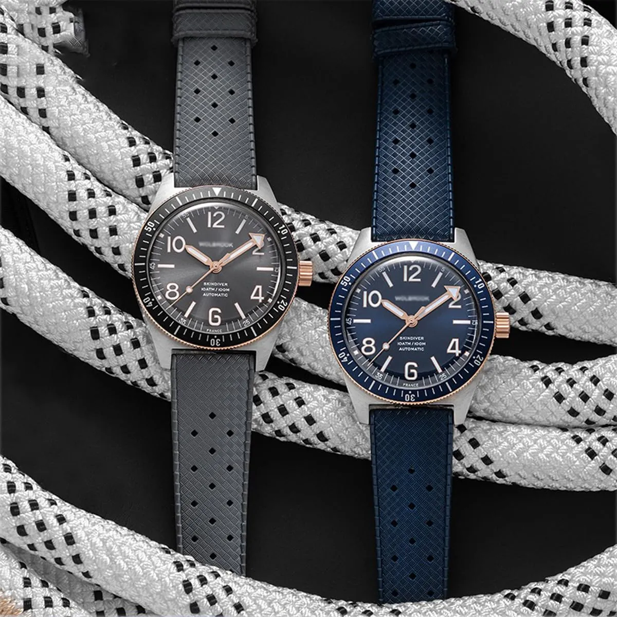 Niziruoup Cinturino Orologio in Gomma Fluorurata FKM Stile Tropicale a Sgancio Rapido, 22mm, Blu - immagine 6