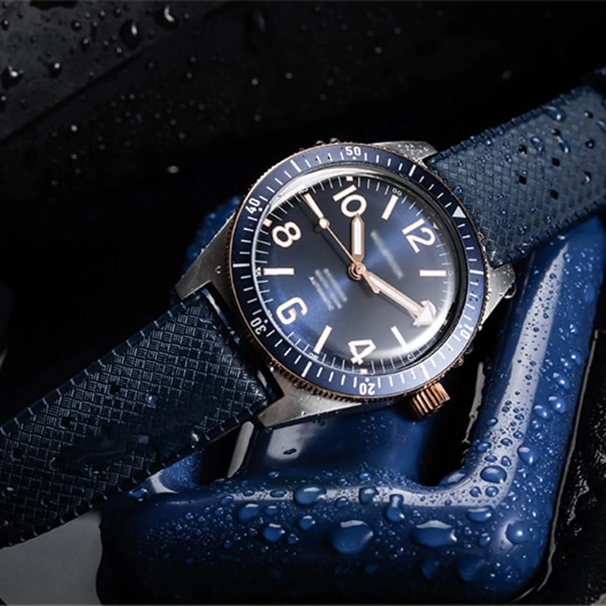 Niziruoup Cinturino Orologio in Gomma FKM Tropicale 21mm Sgancio Rapido Blu - immagine 5