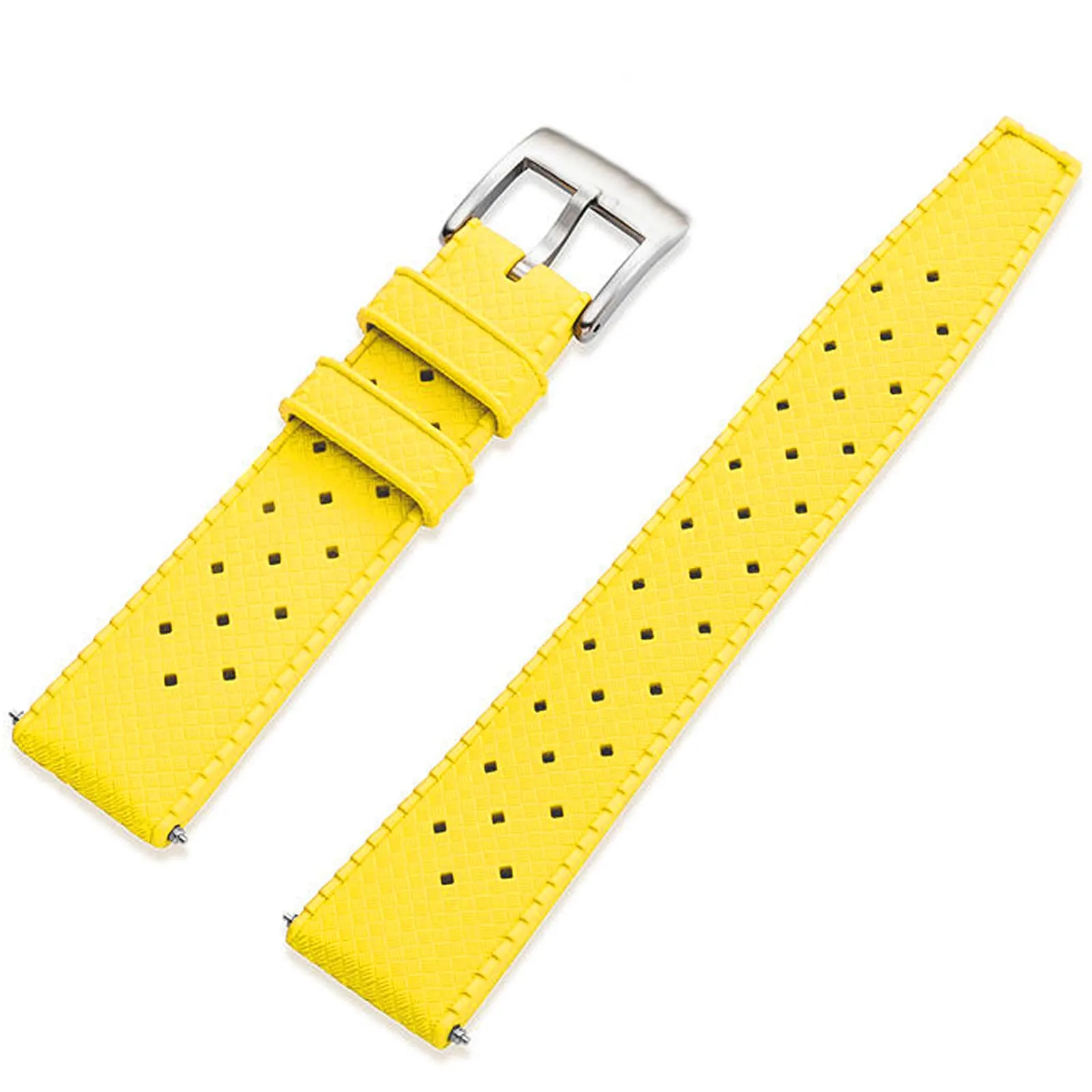 Niziruoup Cinturino Orologio in Gomma FKM Tropicale Sgancio Rapido 21mm Giallo - immagine 1