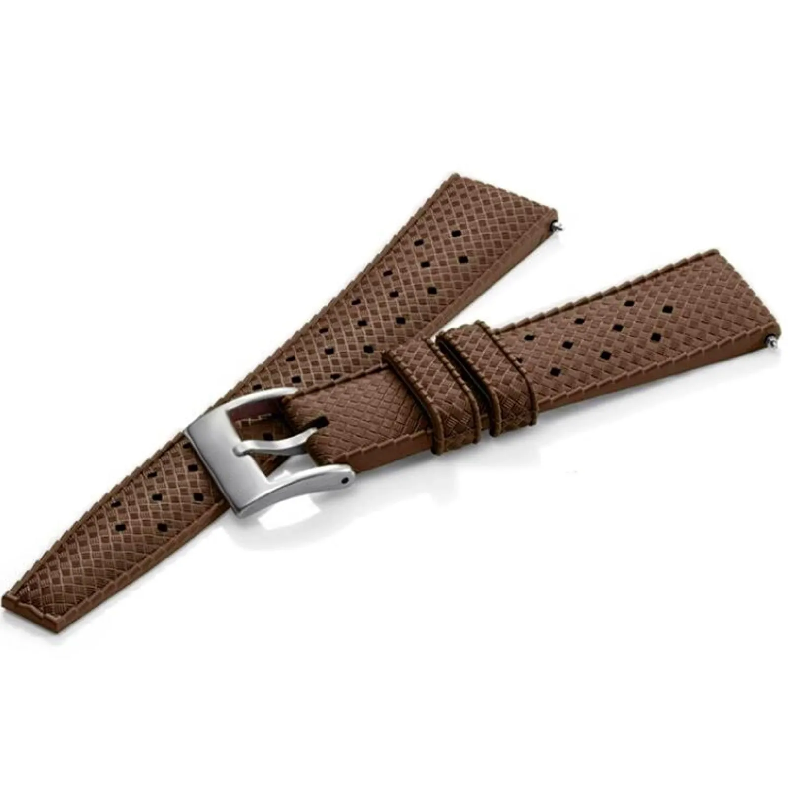 Niziruoup Cinturino Orologio in Gomma FKM Tropicale 19mm Sgancio Rapido Marrone - immagine 7