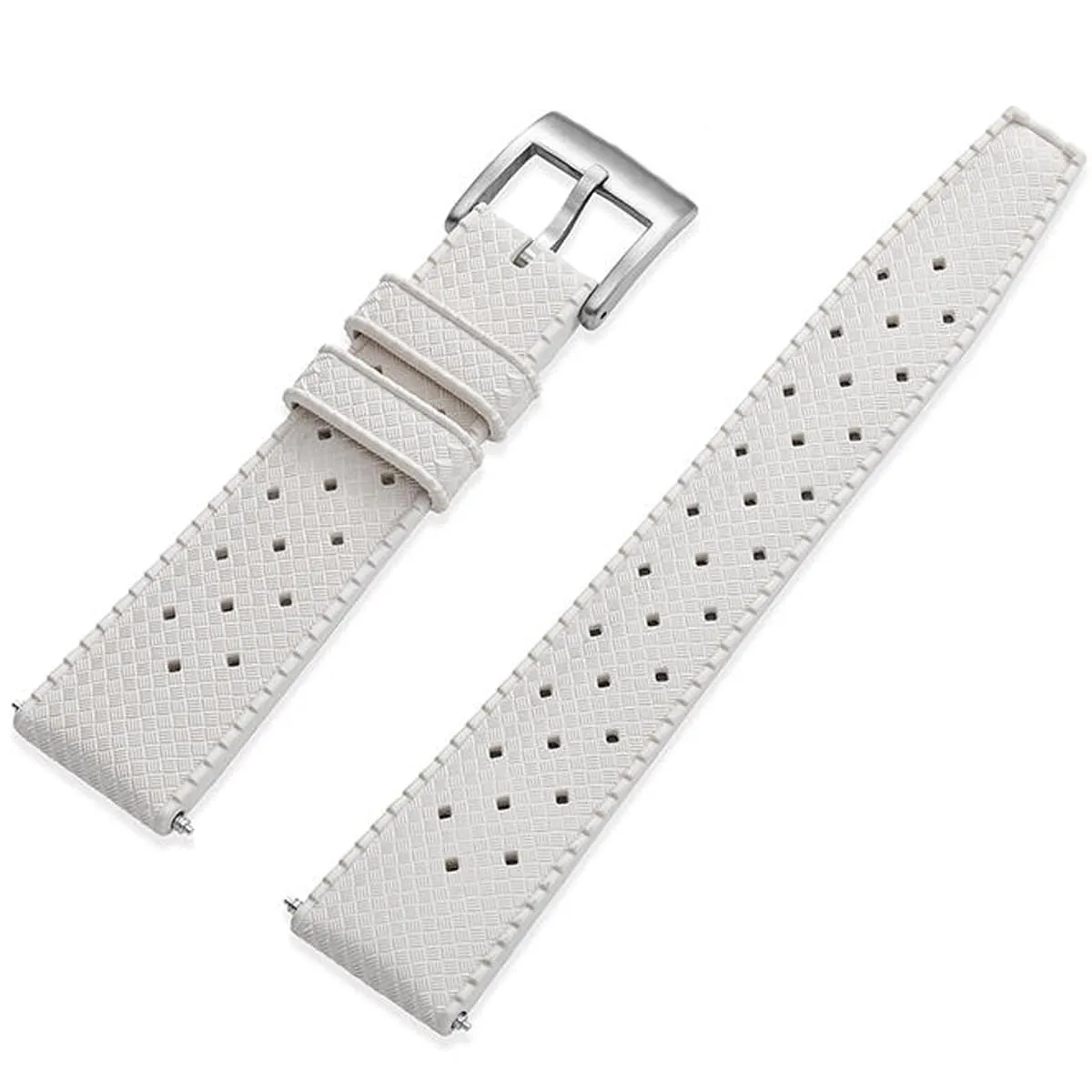 Niziruoup Cinturino Orologio in Gomma FKM Tropicale 21mm Bianco Sgancio Rapido - immagine 1