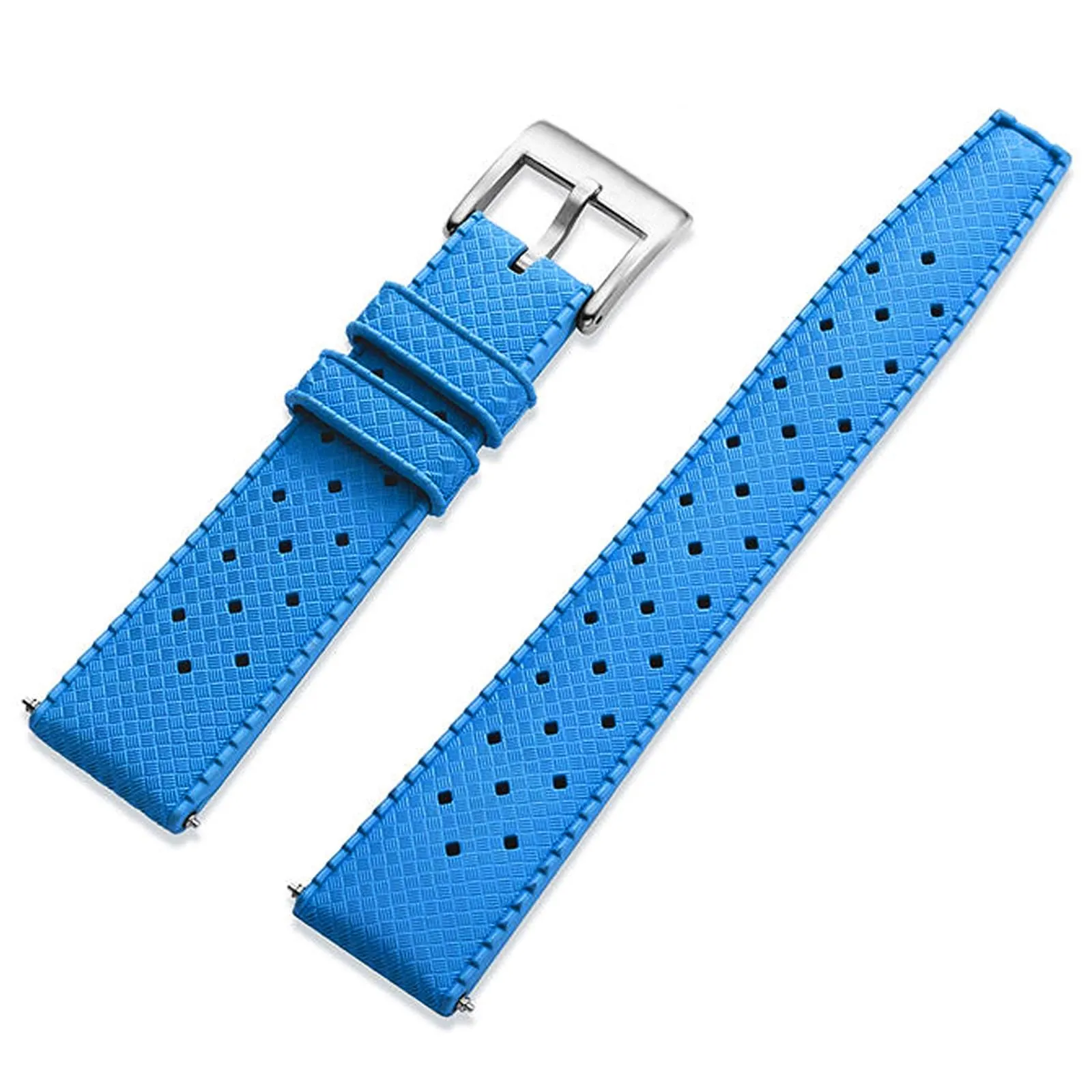 Niziruoup Cinturino Orologio in Gomma FKM Tropicale Sgancio Rapido 21mm Azzurro - immagine 1