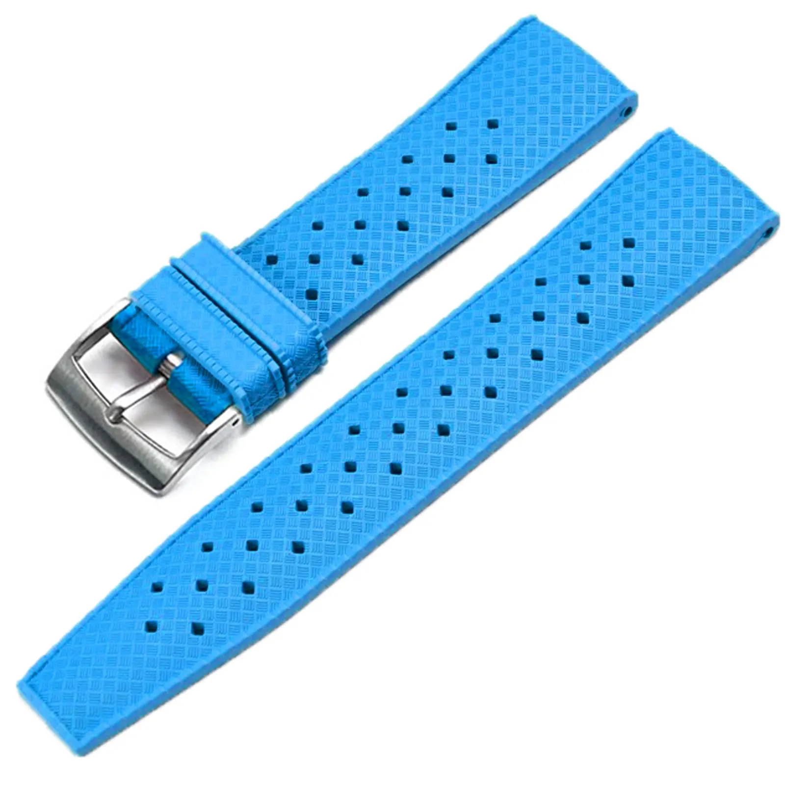 Niziruoup Cinturino Orologio in Gomma FKM Tropicale Sgancio Rapido 21mm Azzurro - immagine 6