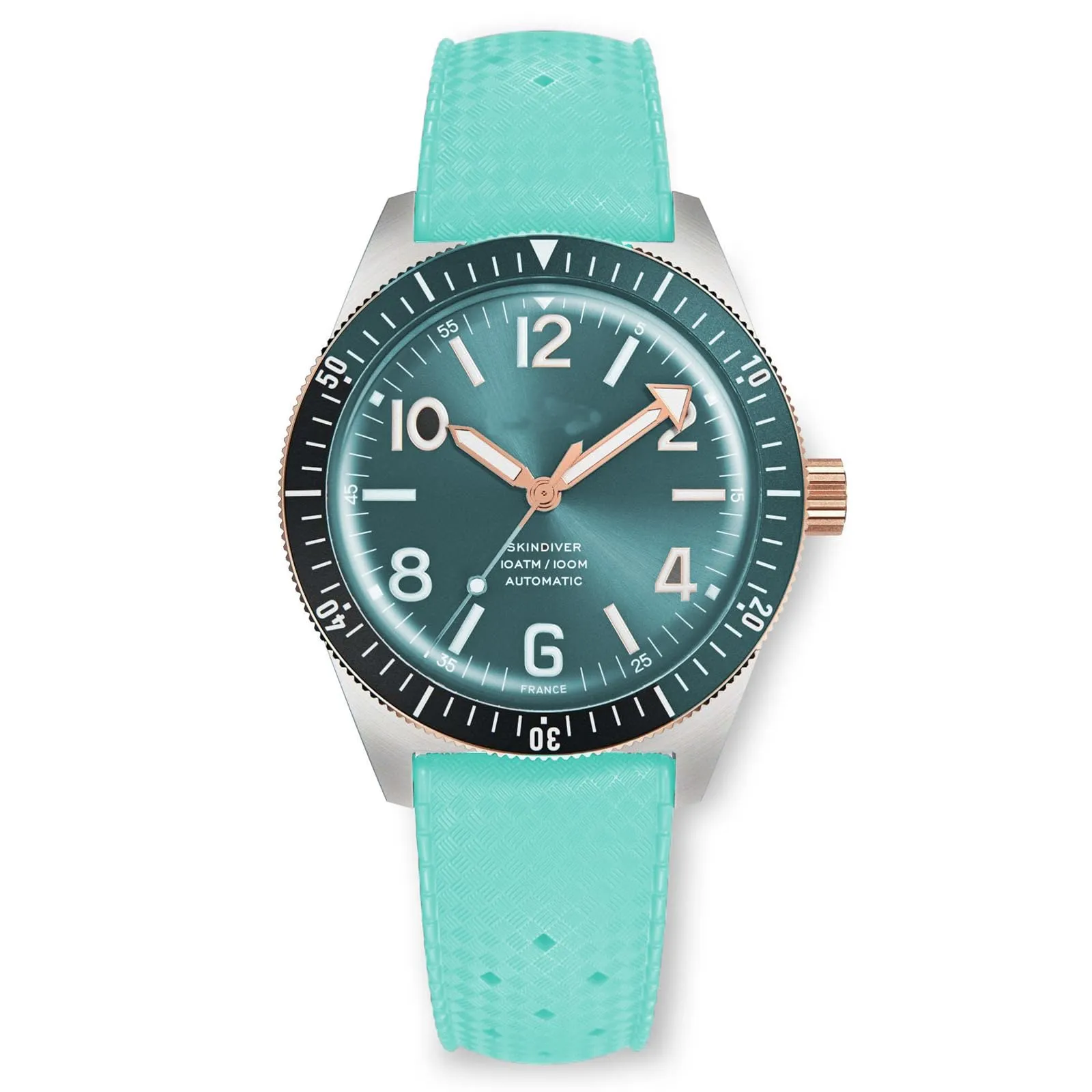 Niziruoup Cinturino Orologio in Gomma FKM Tropicale Sgancio Rapido 22mm Ciano - immagine 4