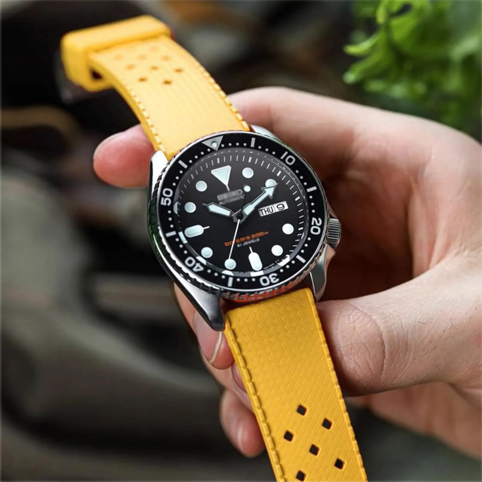 Niziruoup Cinturino Orologio in Gomma FKM Tropicale 21mm Sgancio Rapido Ciano - immagine 5