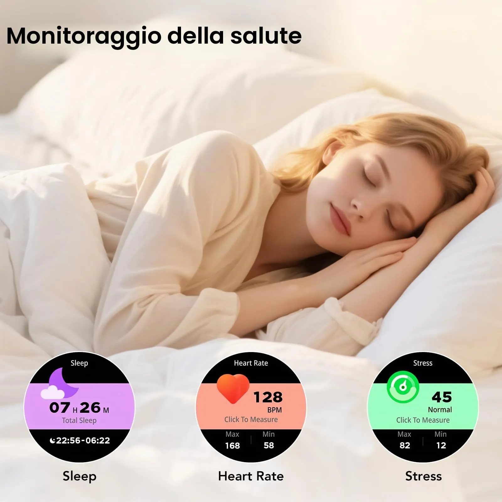 taopodo Orologio Intelligente da Donna, 1,27'' AMOLED Touchscreen, IP68 Impermeabile, Oro Chiaro - immagine 4