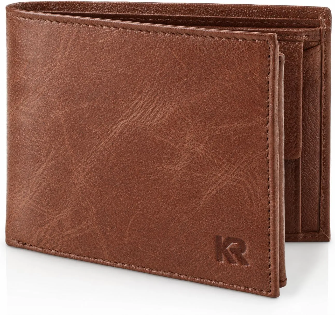 KRONIFY Portafoglio da uomo in vera pelle Crazy Vinkat, Protezione RFID, 13 scomparti per carte, formato orizzontale - immagine 1