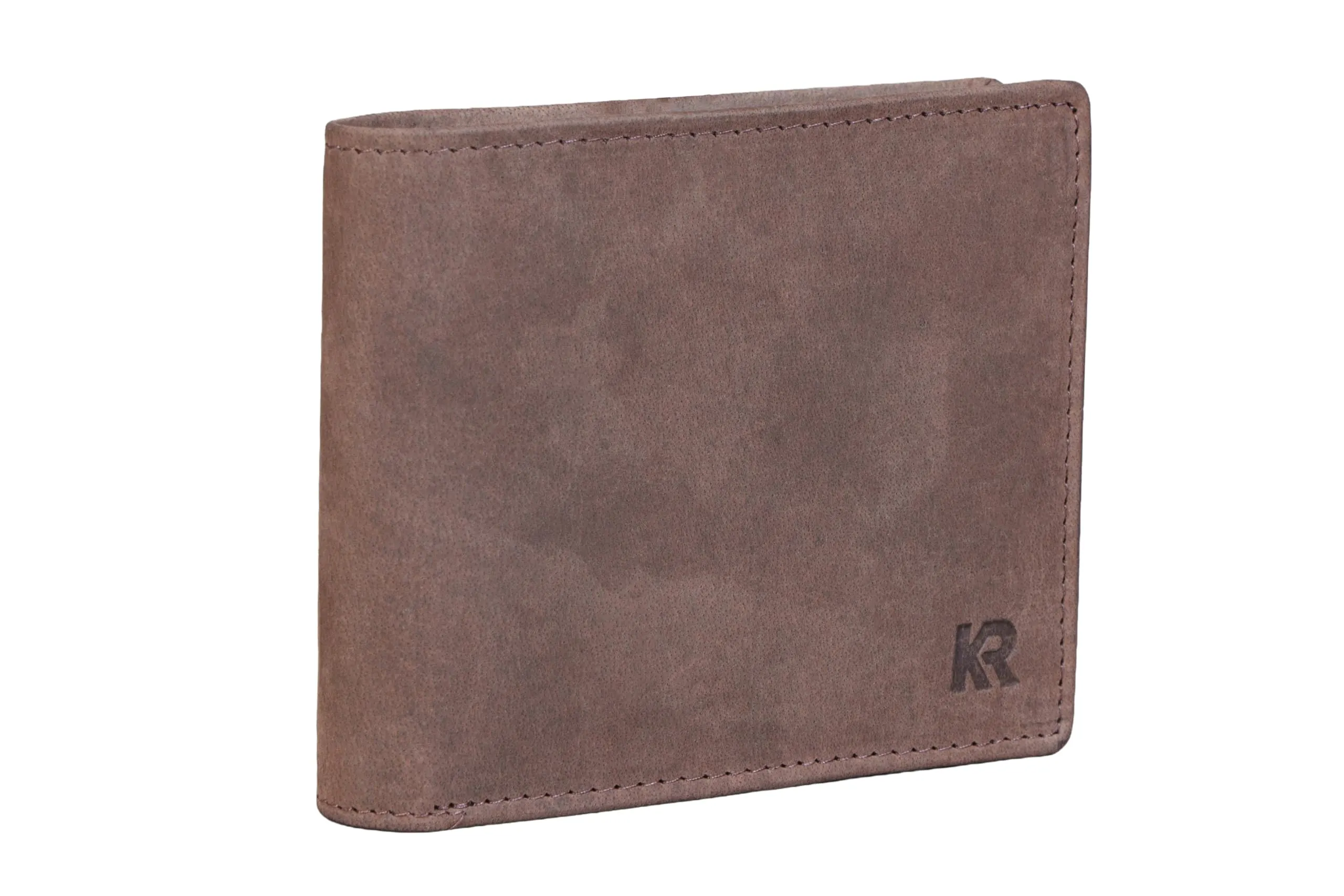 KRONIFY Portafoglio da uomo in vera pelle, Protezione RFID, Formato Orizzontale, Noce Moscata - immagine 7