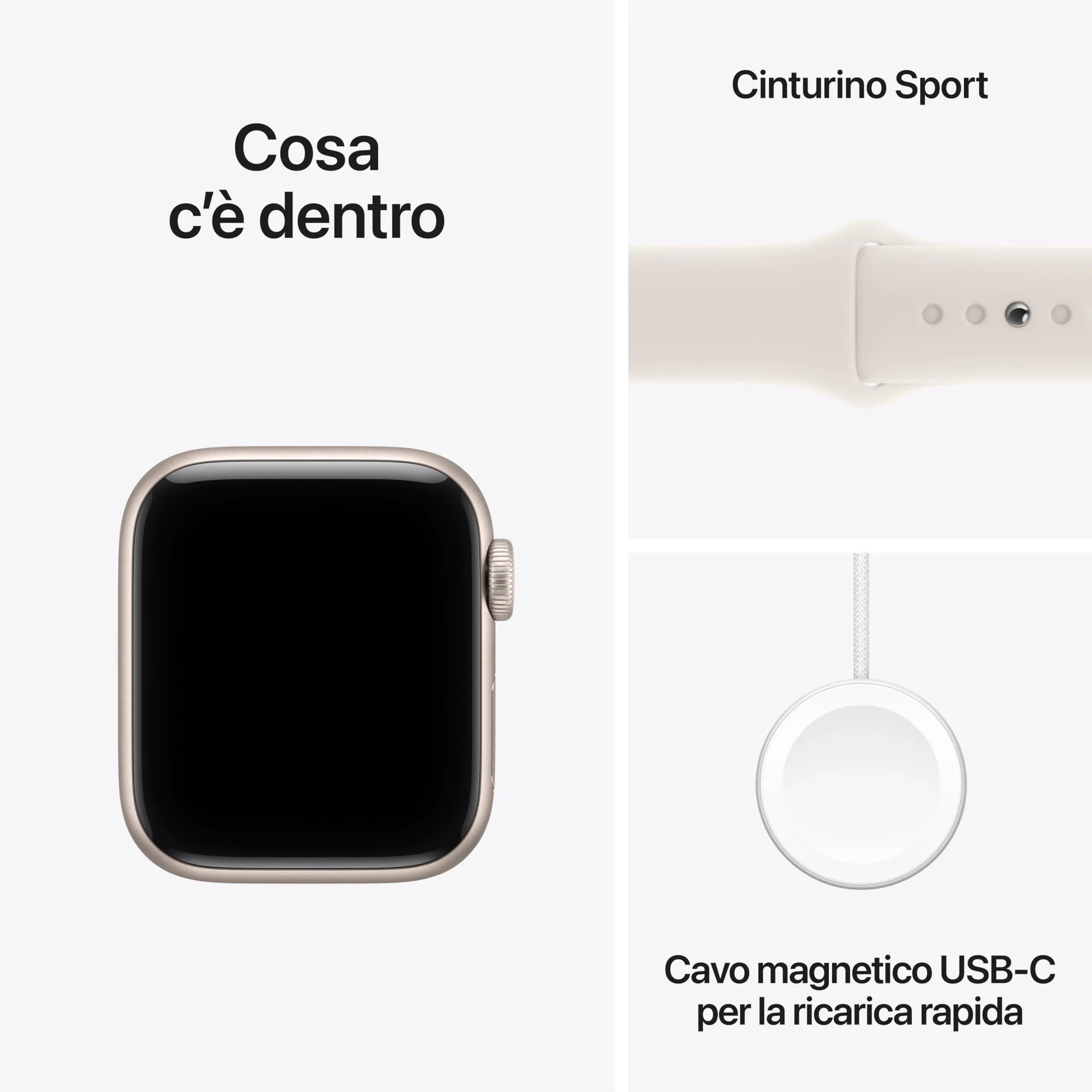 Apple Watch SE 3 GPS + Cellular, Cassa 40 mm in alluminio galassia con Cinturino Sport galassia - S/M - immagine 6