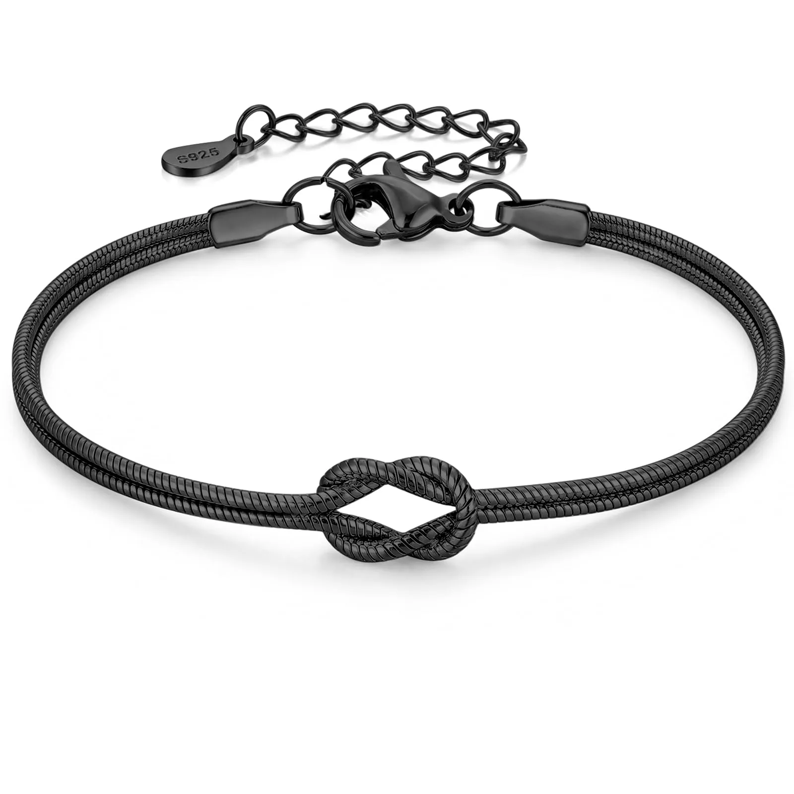 J.Fée Bracciali Coppia Amicizia in Argento 925, Nero - immagine 1